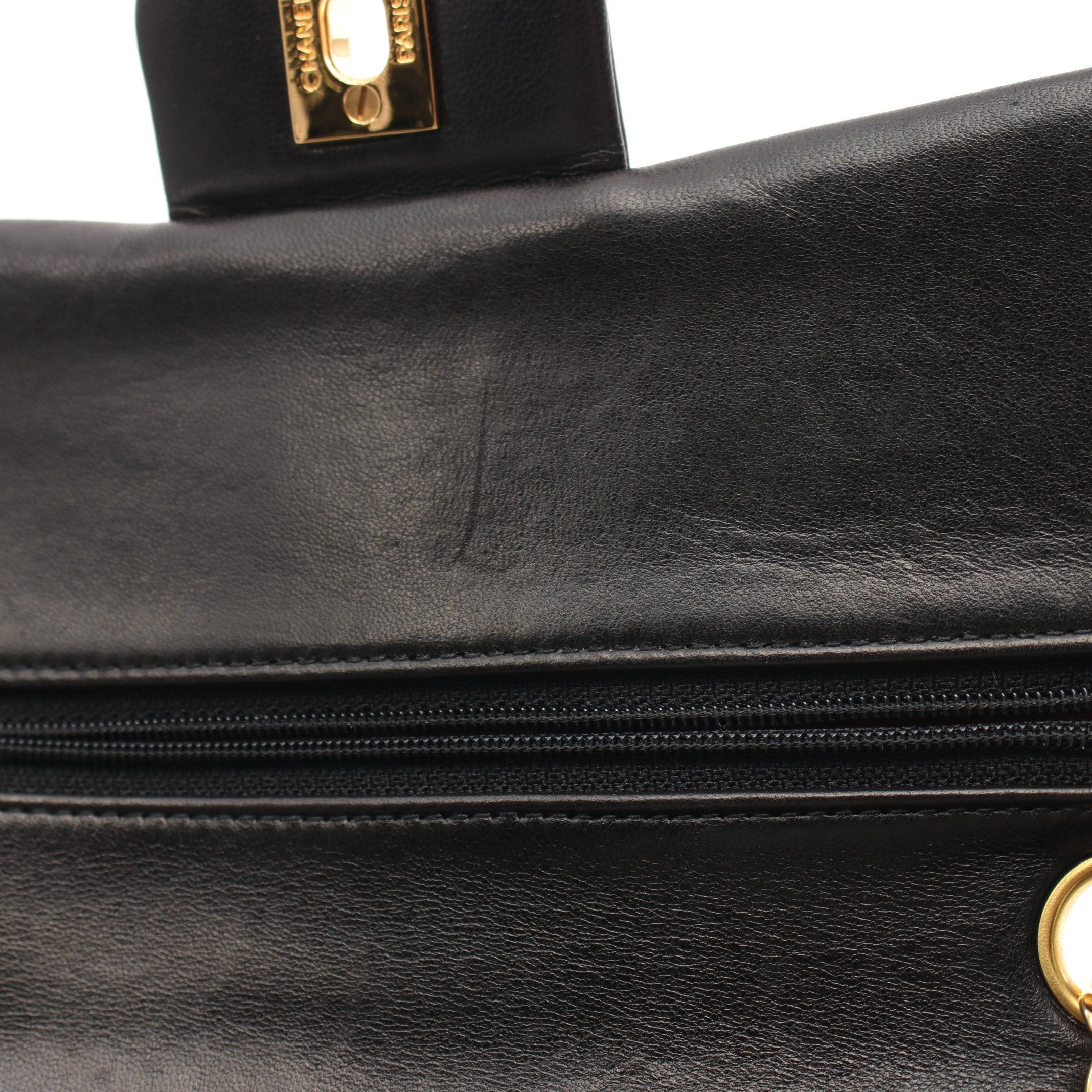 Chanel Chanel Matelasse Double Flap Chain Shoulder Bag Lambskin Black Gold Hardware Size ONE SIZE - 11 Thumbnail