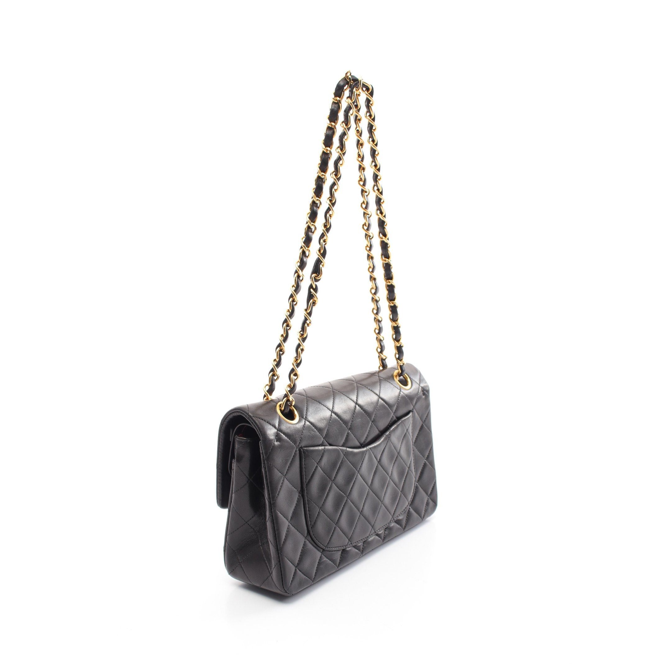 Chanel Chanel Matelasse Double Flap Chain Shoulder Bag Lambskin Black Gold Hardware Size ONE SIZE - 2 Thumbnail