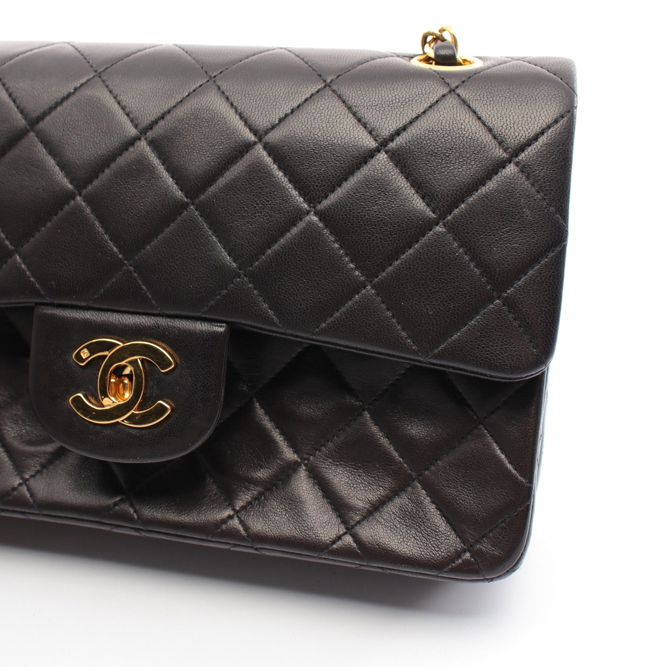 Chanel Chanel Matelasse Double Flap Chain Shoulder Bag Lambskin Black Gold Hardware Size ONE SIZE - 12 Thumbnail