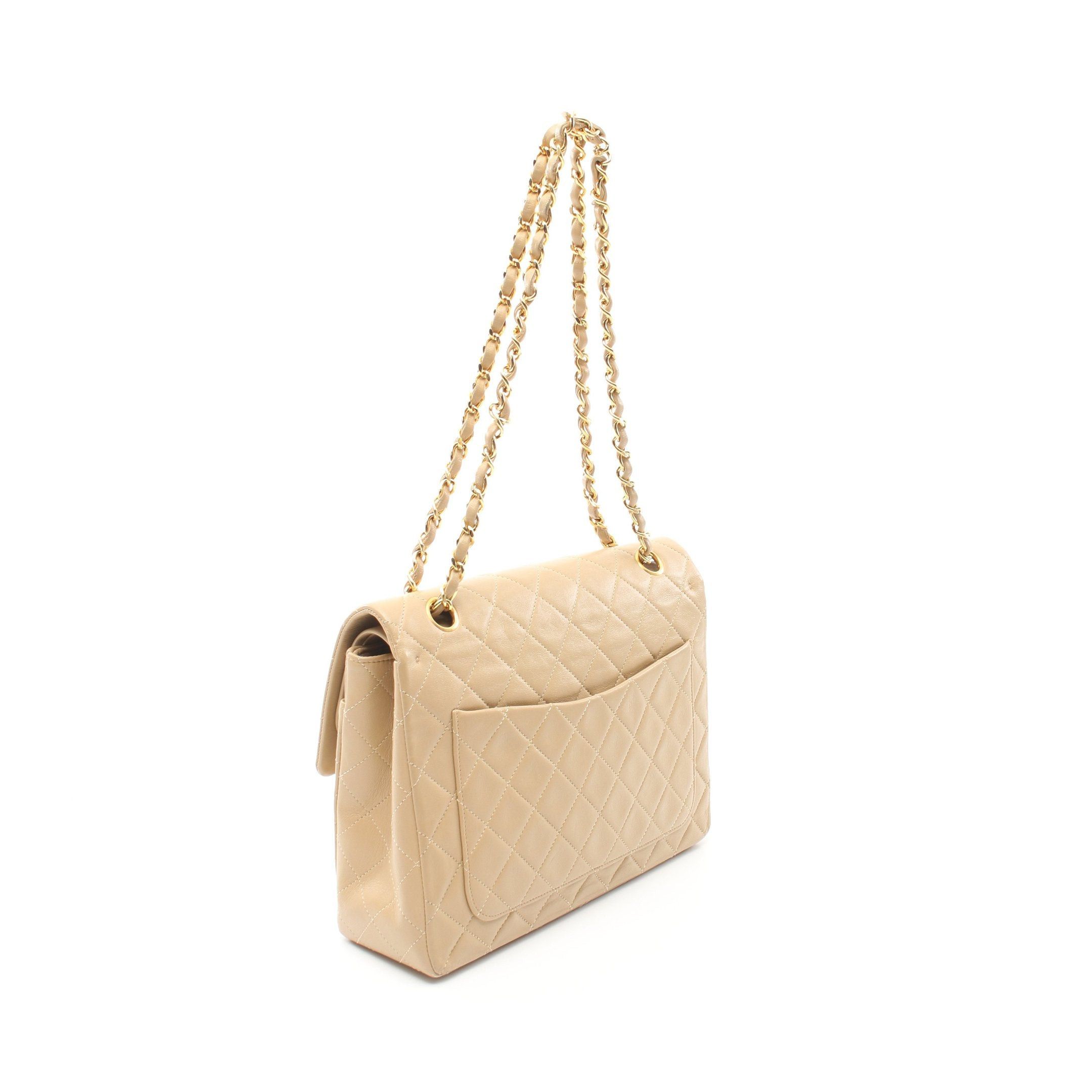 Chanel Chanel Matelasse Double Flap Chain Shoulder Bag Lambskin Beige Gold Hardware Size ONE SIZE - 2 Thumbnail