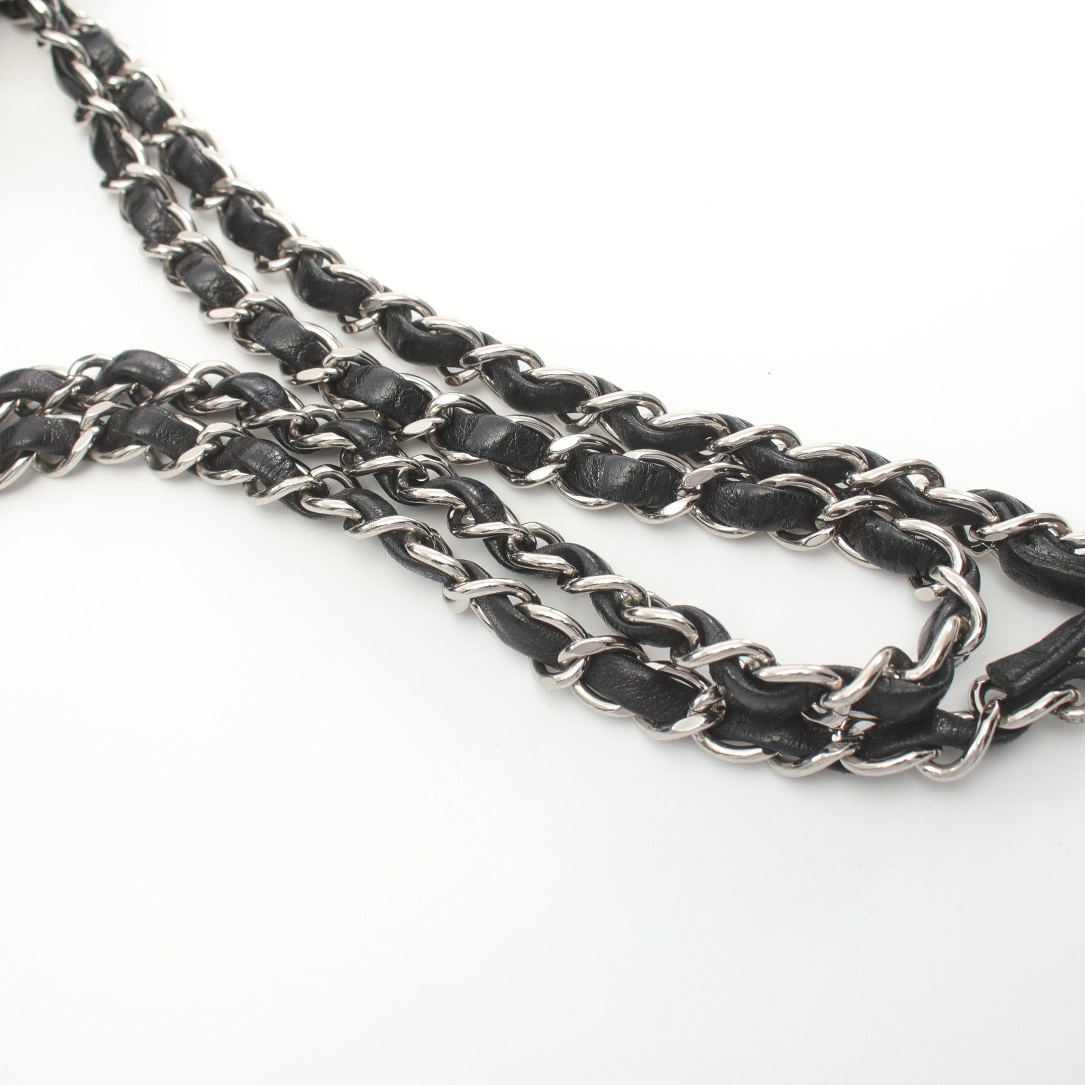 Chanel Chanel Matelasse Double Flap Chain Shoulder Bag Lambskin Black Silver Hardware Size ONE SIZE - 12 Thumbnail