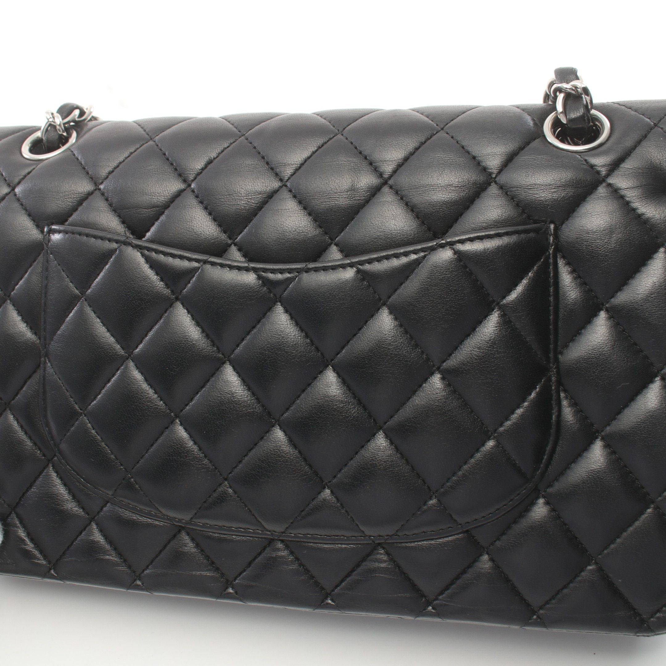 Chanel Chanel Matelasse Double Flap Chain Shoulder Bag Lambskin Black Silver Hardware Size ONE SIZE - 10 Thumbnail