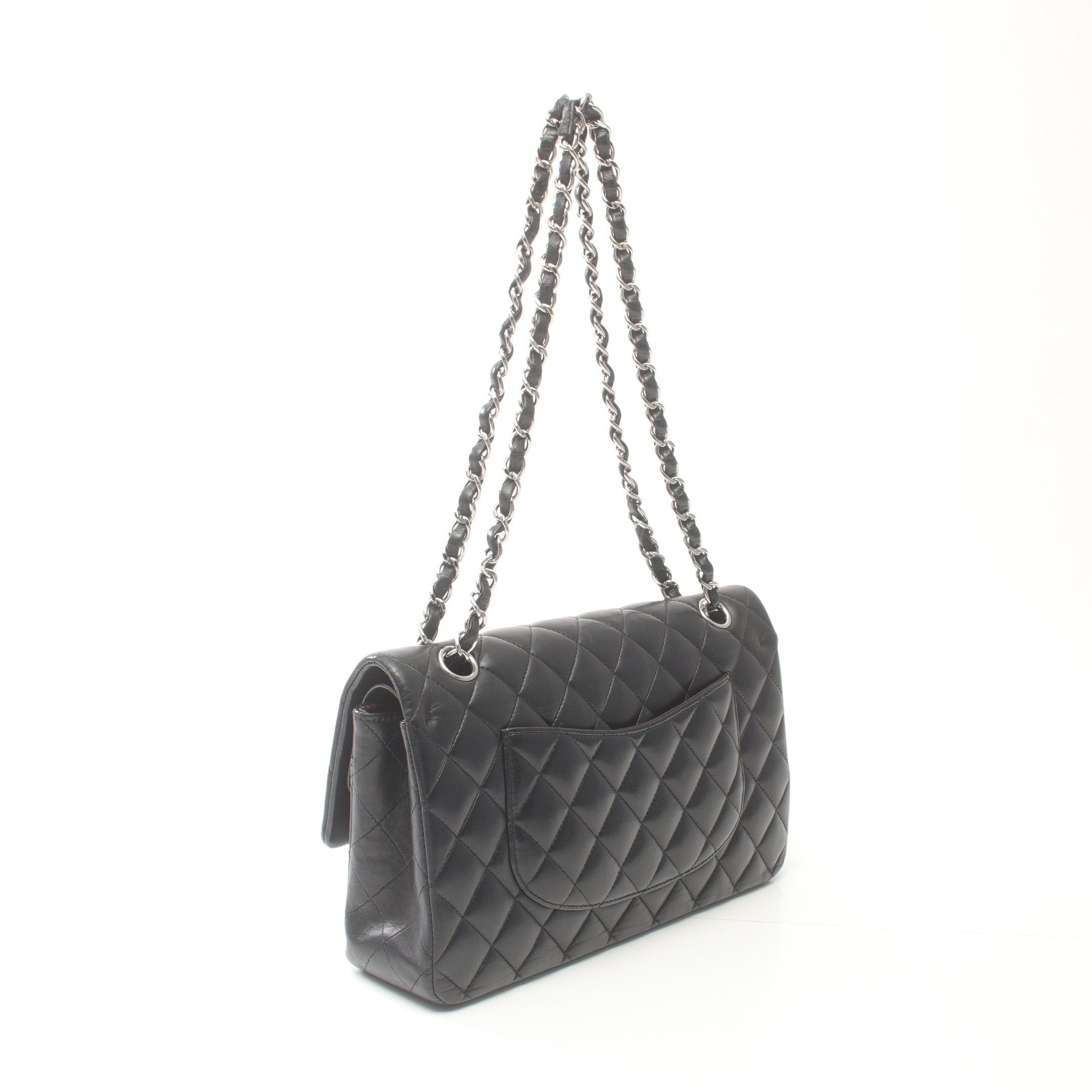 Chanel Chanel Matelasse Double Flap Chain Shoulder Bag Lambskin Black Silver Hardware Size ONE SIZE - 2 Thumbnail