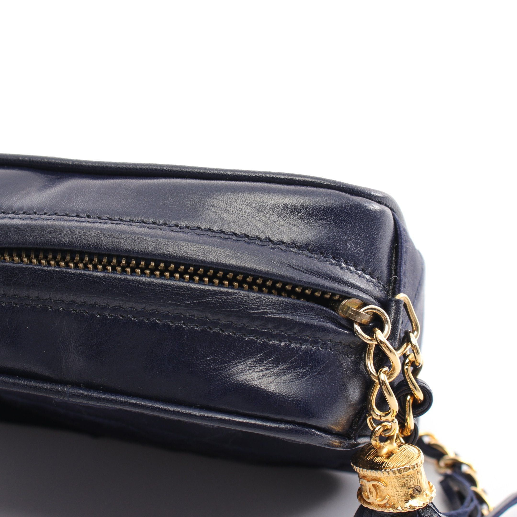 Chanel Chanel Matelasse Chain Shoulder Bag Tassel Satin Lambskin Dark Navy Gold Hardware Size ONE SIZE - 10 Thumbnail