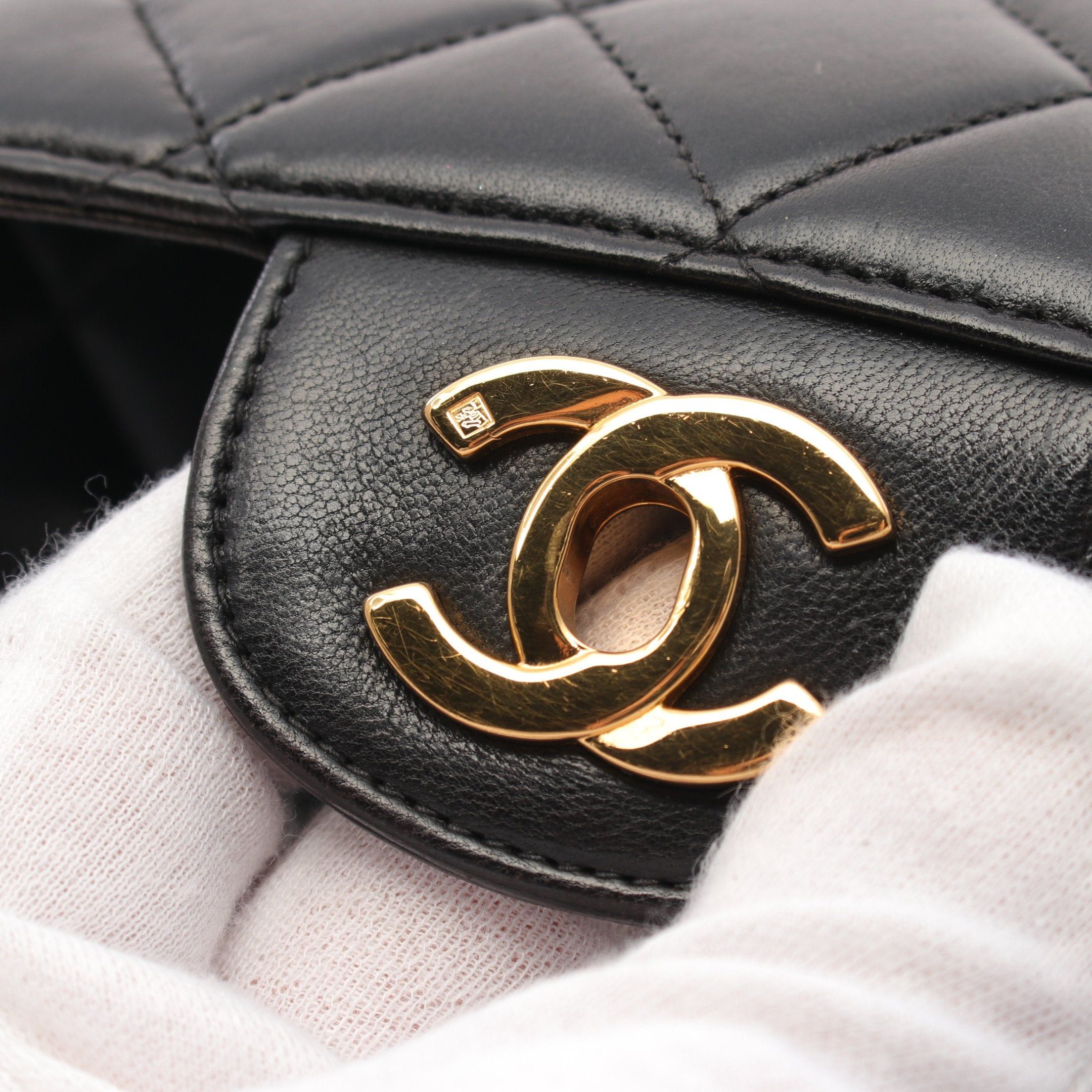 Chanel Chanel Matelasse Double Face Chain Shoulder Bag Lambskin Black Gold Hardware Size ONE SIZE - 9 Thumbnail