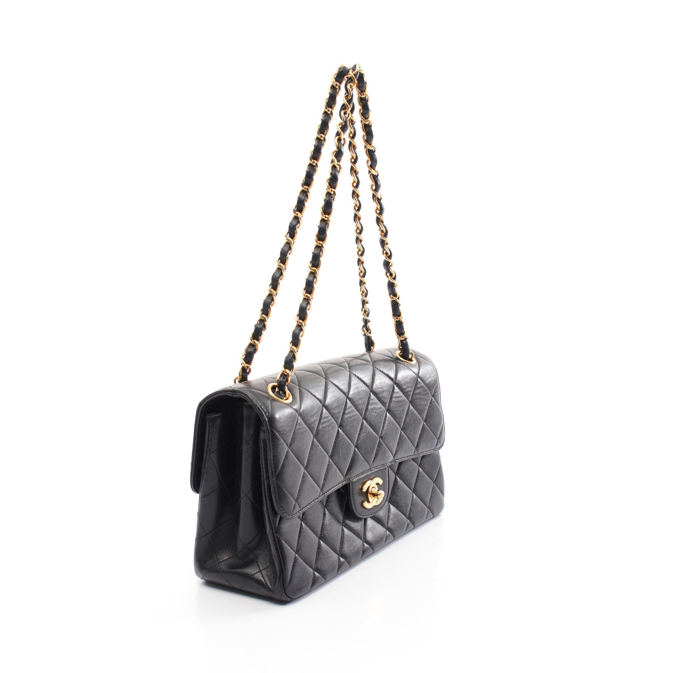Chanel Chanel Matelasse Double Face Chain Shoulder Bag Lambskin Black Gold Hardware Size ONE SIZE - 2 Thumbnail