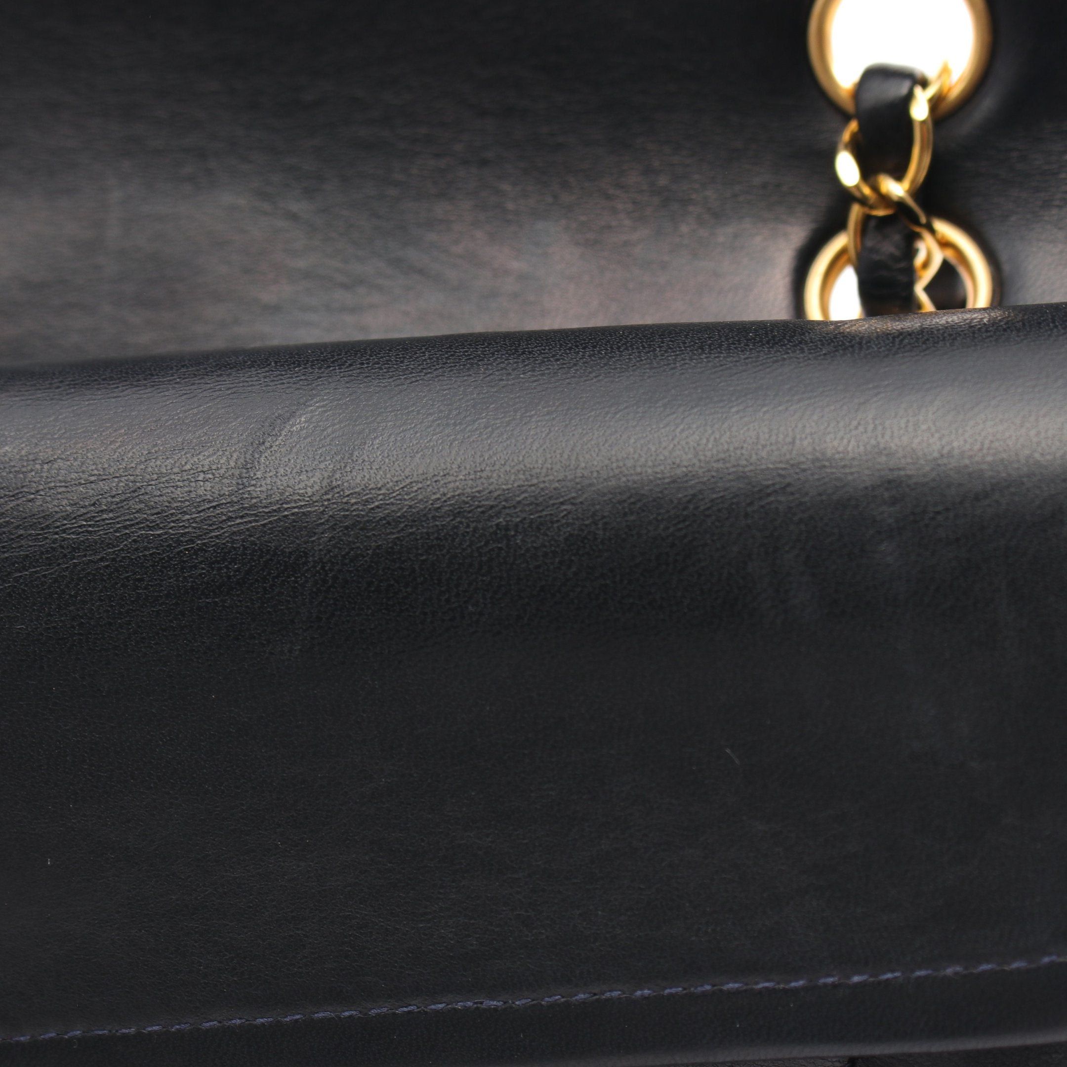 Chanel Chanel Chevron V-Stitch Double Flap Chain Shoulder Bag Lambskin Dark Navy Gold Hardware Size ONE SIZE - 11 Thumbnail