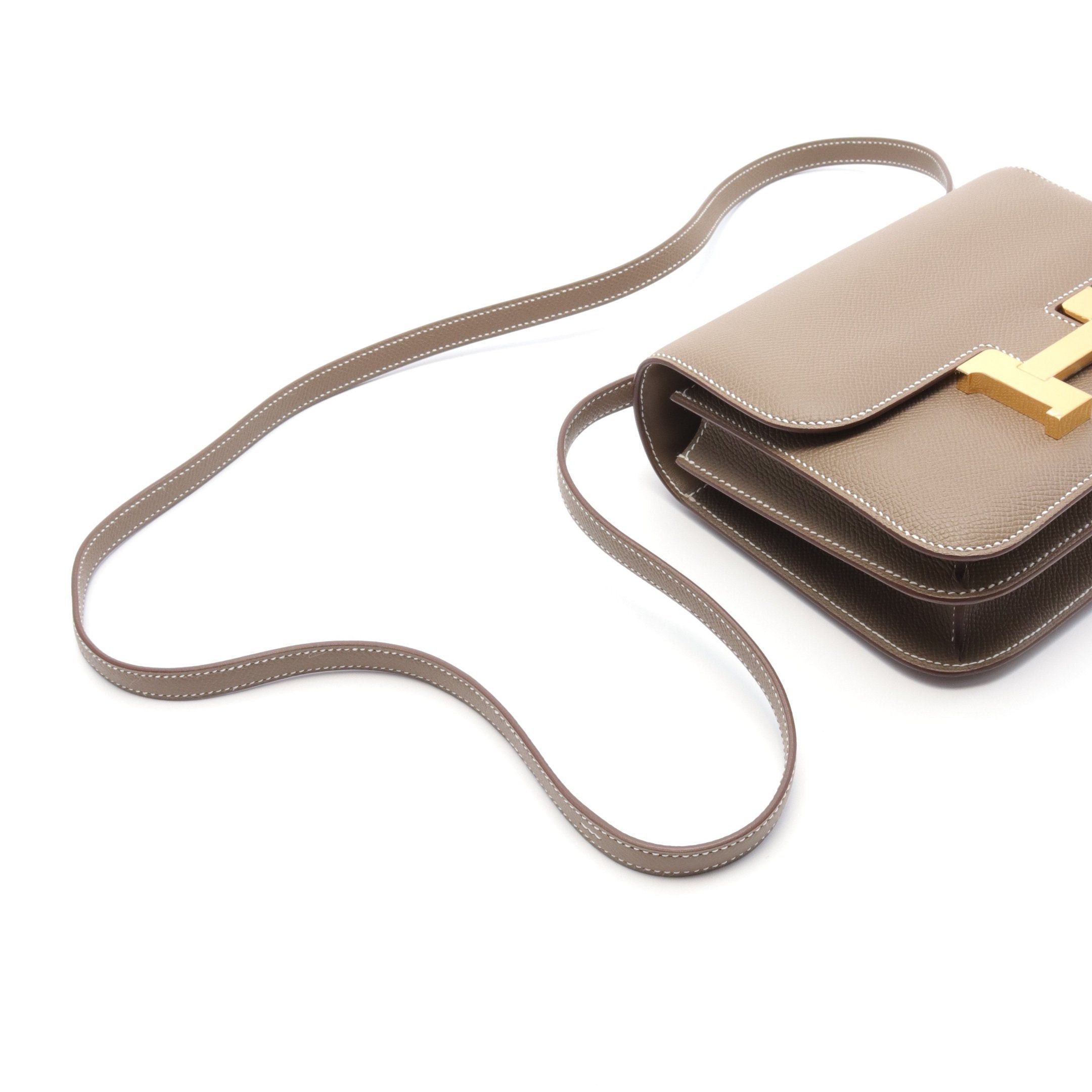 Hermes Hermes Constance 3 Mini Miroir Etoupe Shoulder Bag Veau Epsom Gray Brown Gold Hardware B Stamp Size ONE SIZE - 6 Thumbnail