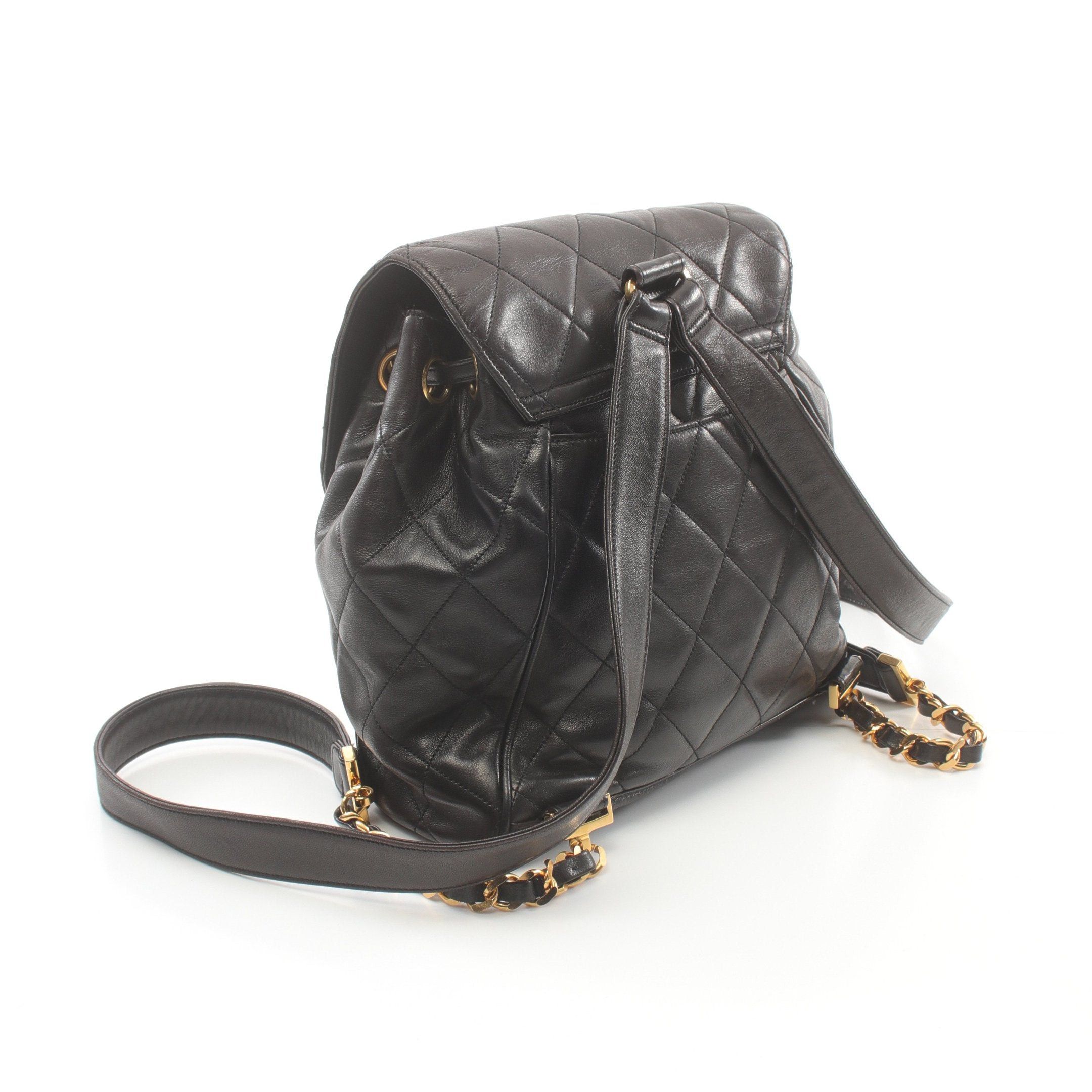 Chanel Chanel Matelasse Backpack Rucksack Lambskin Black Gold Hardware Size ONE SIZE - 2 Thumbnail