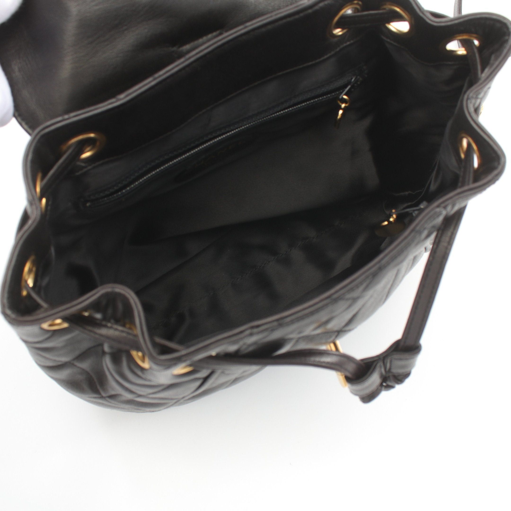 Chanel Chanel Matelasse Backpack Rucksack Lambskin Black Gold Hardware Size ONE SIZE - 3 Thumbnail