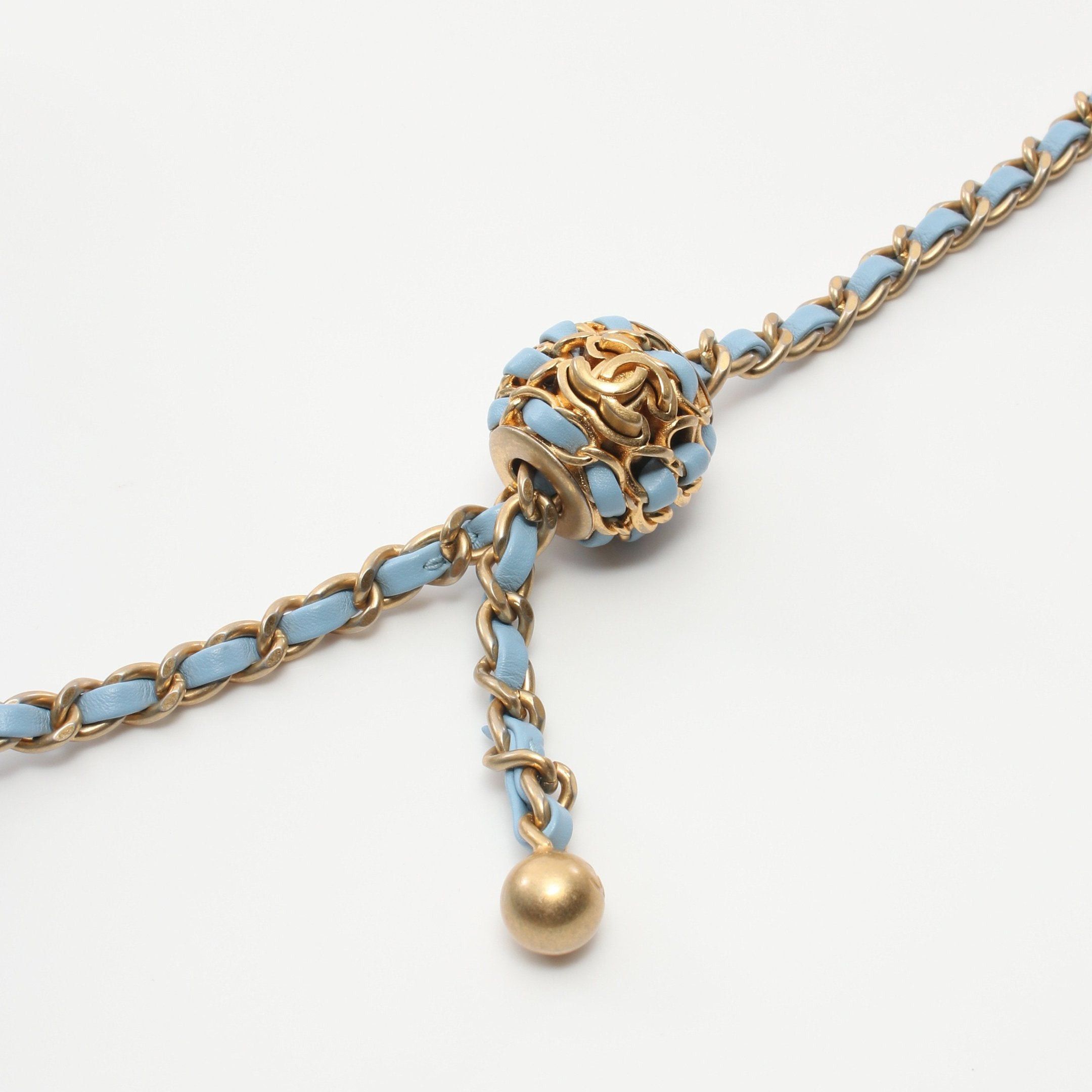 Chanel Chanel Mini Matelasse Chain Shoulder Bag Lambskin Light Blue Gold Hardware Size ONE SIZE - 6 Thumbnail