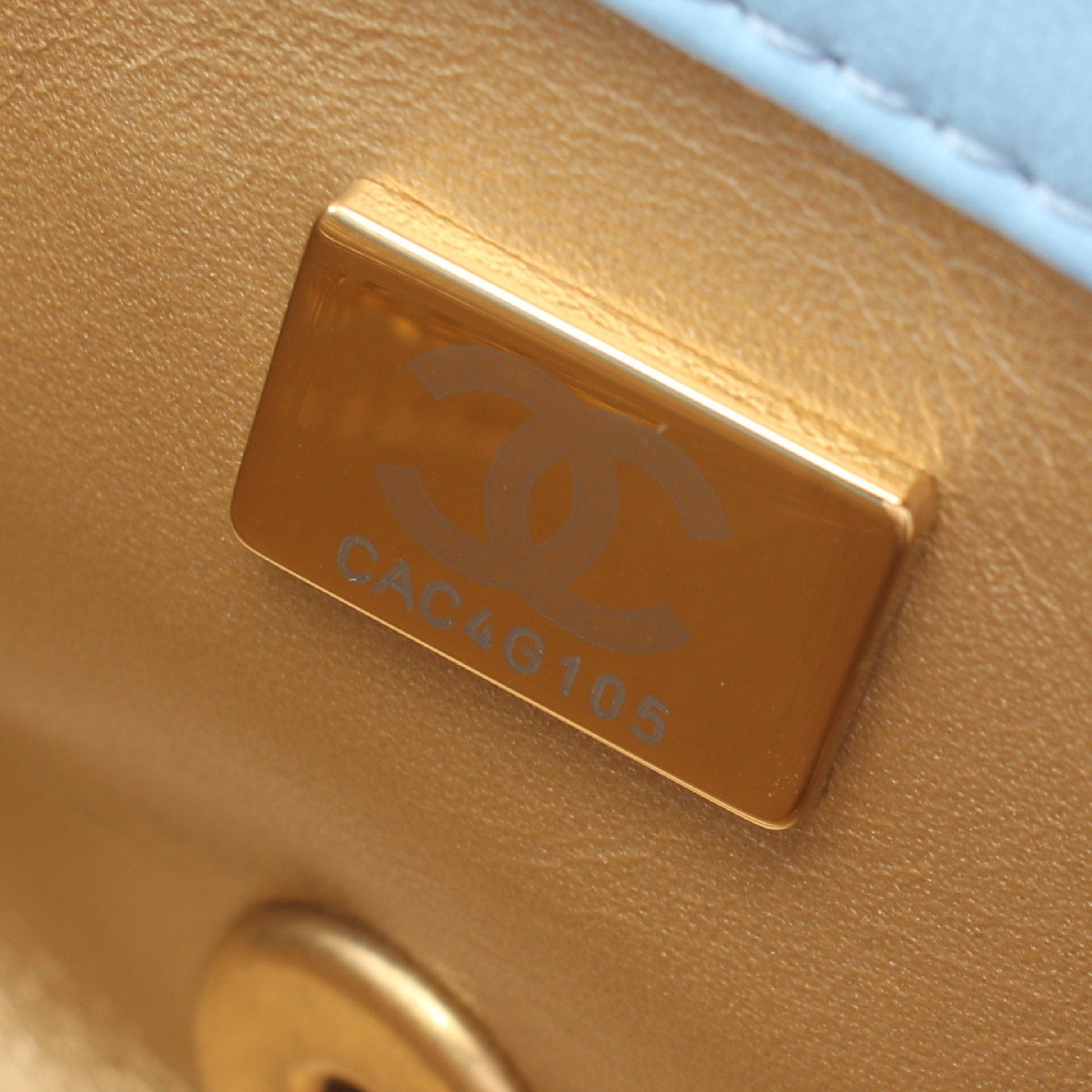 Chanel Chanel Mini Matelasse Chain Shoulder Bag Lambskin Light Blue Gold Hardware Size ONE SIZE - 5 Thumbnail