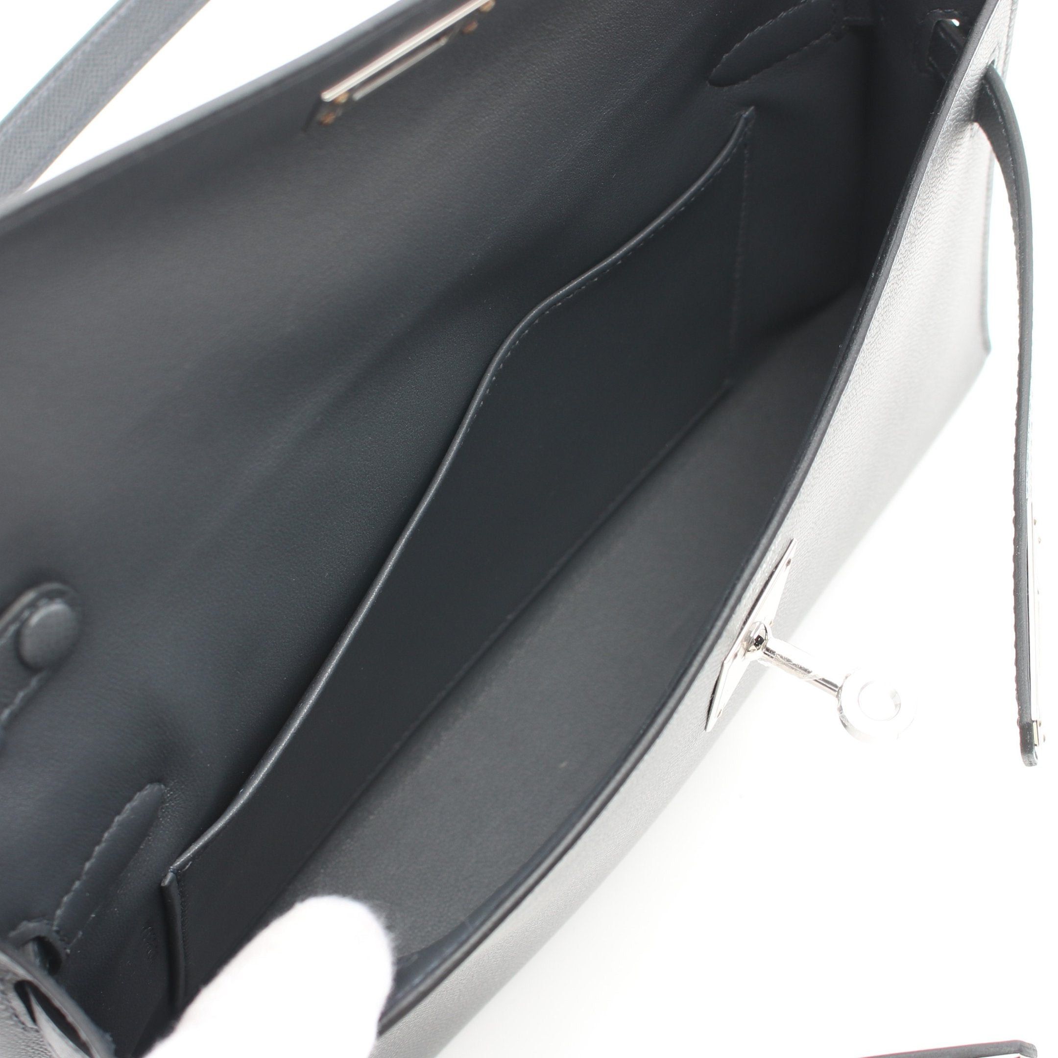 Hermes Hermes Kelly Elan Grimeyer Shoulder Bag Vomadam Gray Silver Hardware Double Engraved Size ONE SIZE - 3 Thumbnail
