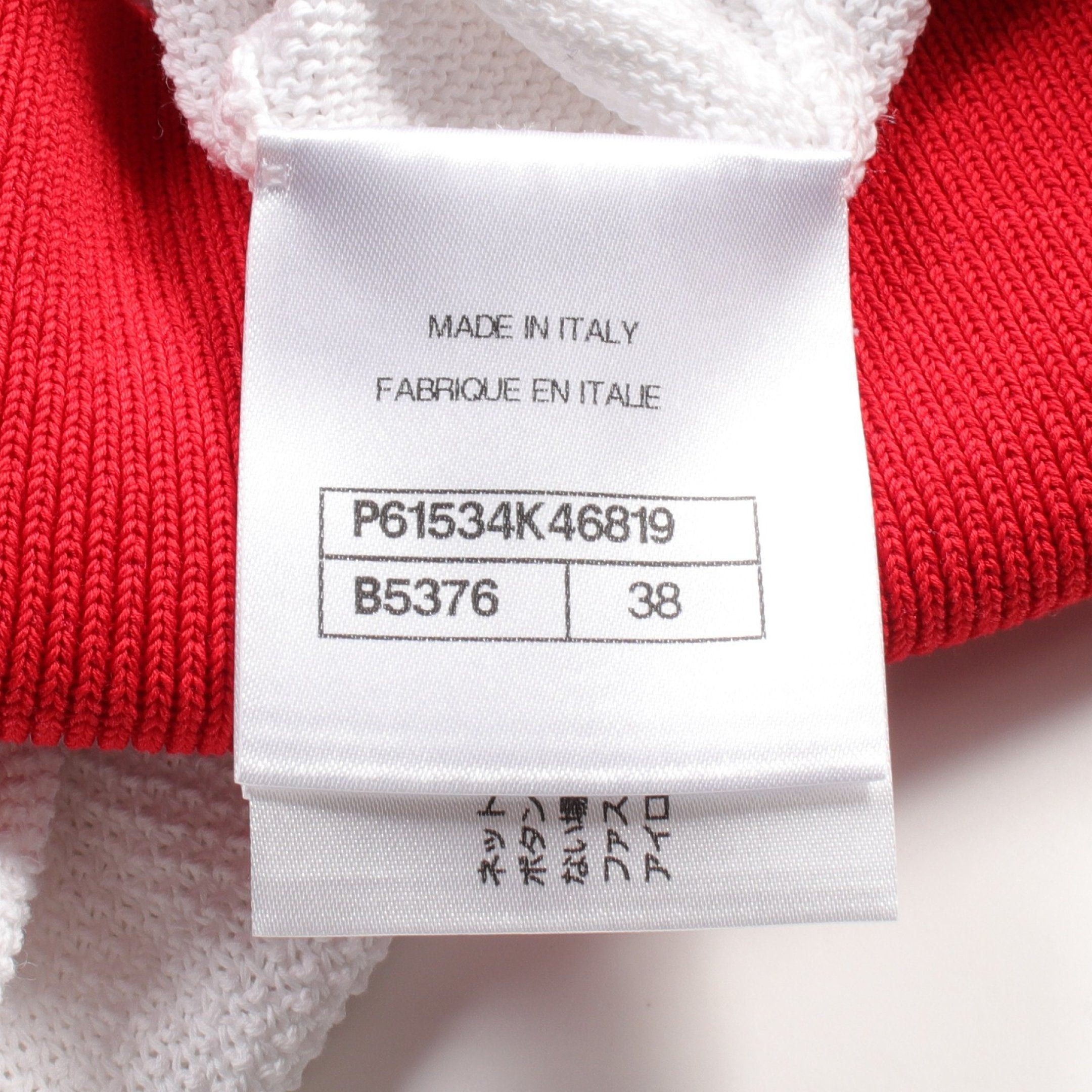 Chanel Chanel Logo Cocomark Button Cardigan Crew Neck Cotton White Red Black Size ONE SIZE - 4 Thumbnail