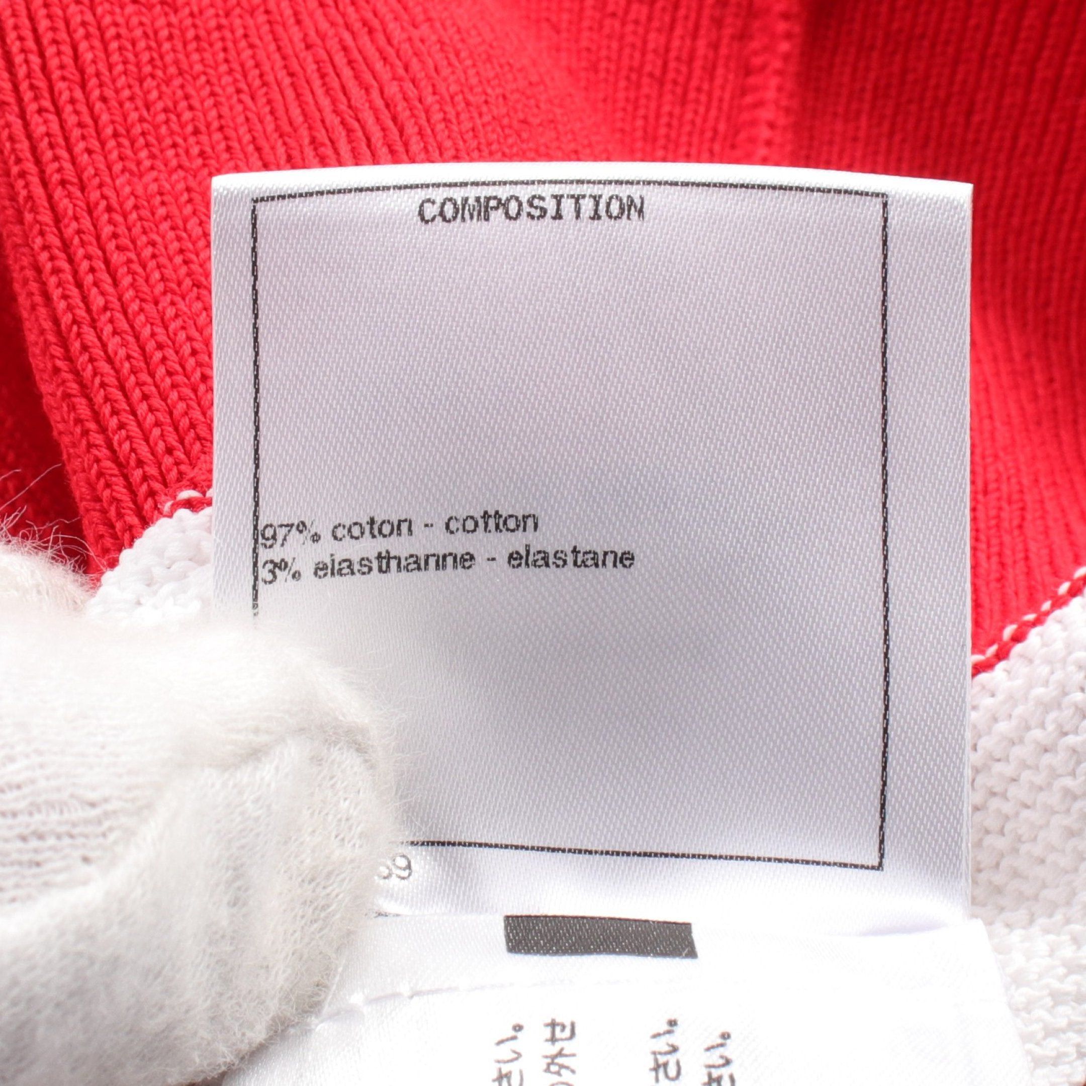 Chanel Chanel Logo Cocomark Button Cardigan Crew Neck Cotton White Red Black Size ONE SIZE - 5 Thumbnail
