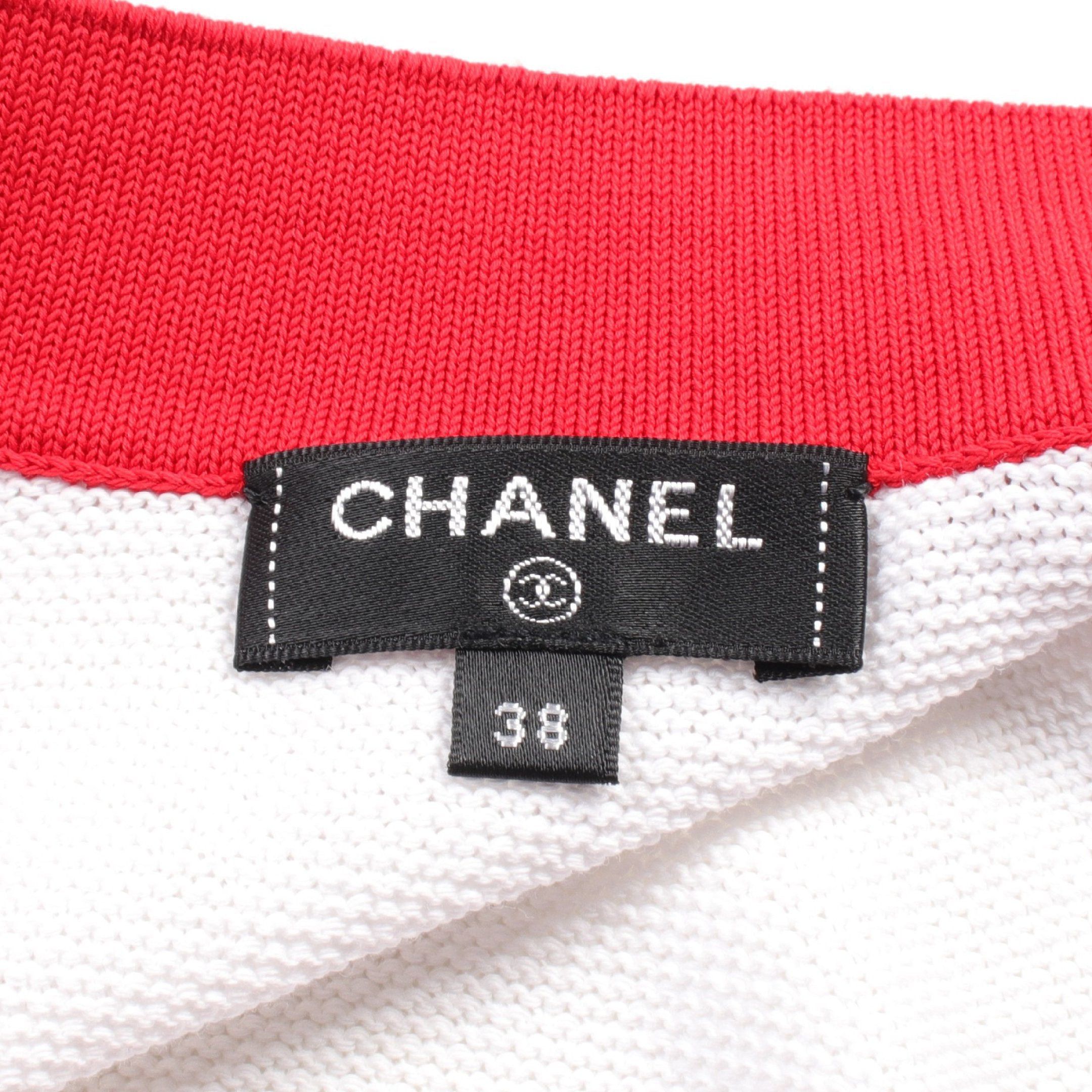 Chanel Chanel Logo Cocomark Button Cardigan Crew Neck Cotton White Red Black Size ONE SIZE - 3 Thumbnail