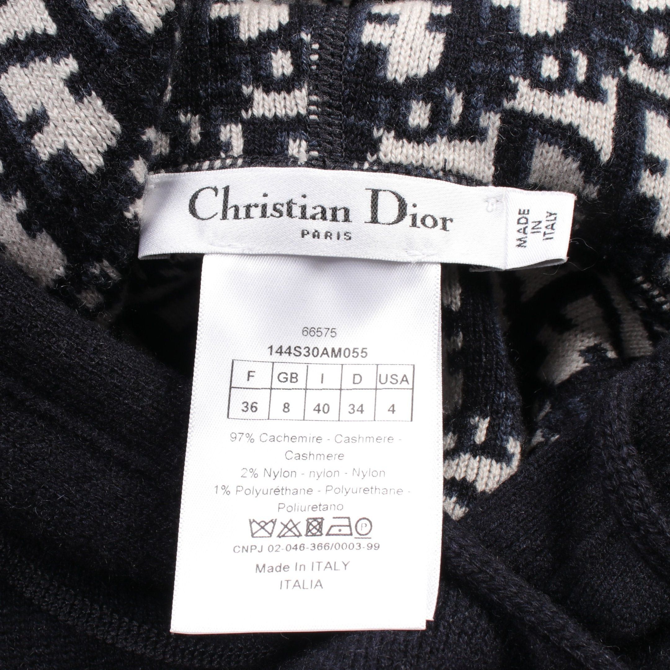 Dior Dior Oblique Poncho Cashmere Navy Hooded Size ONE SIZE - 3 Thumbnail