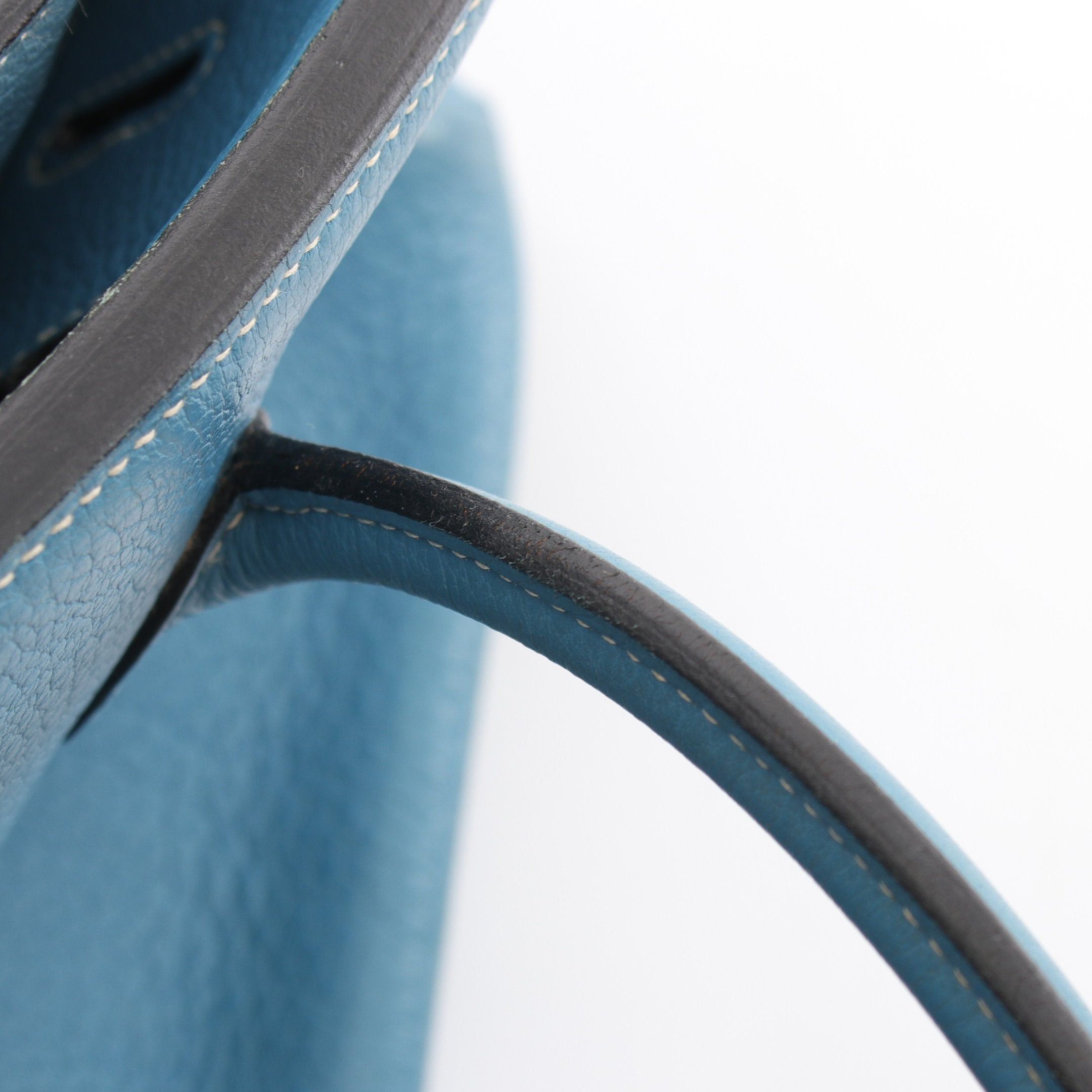 Hermes Hermes Birkin 35 Blue Jean Handbag Clemence Leather Light Silver Hardware □J Carved Stamp Size ONE SIZE - 10 Thumbnail