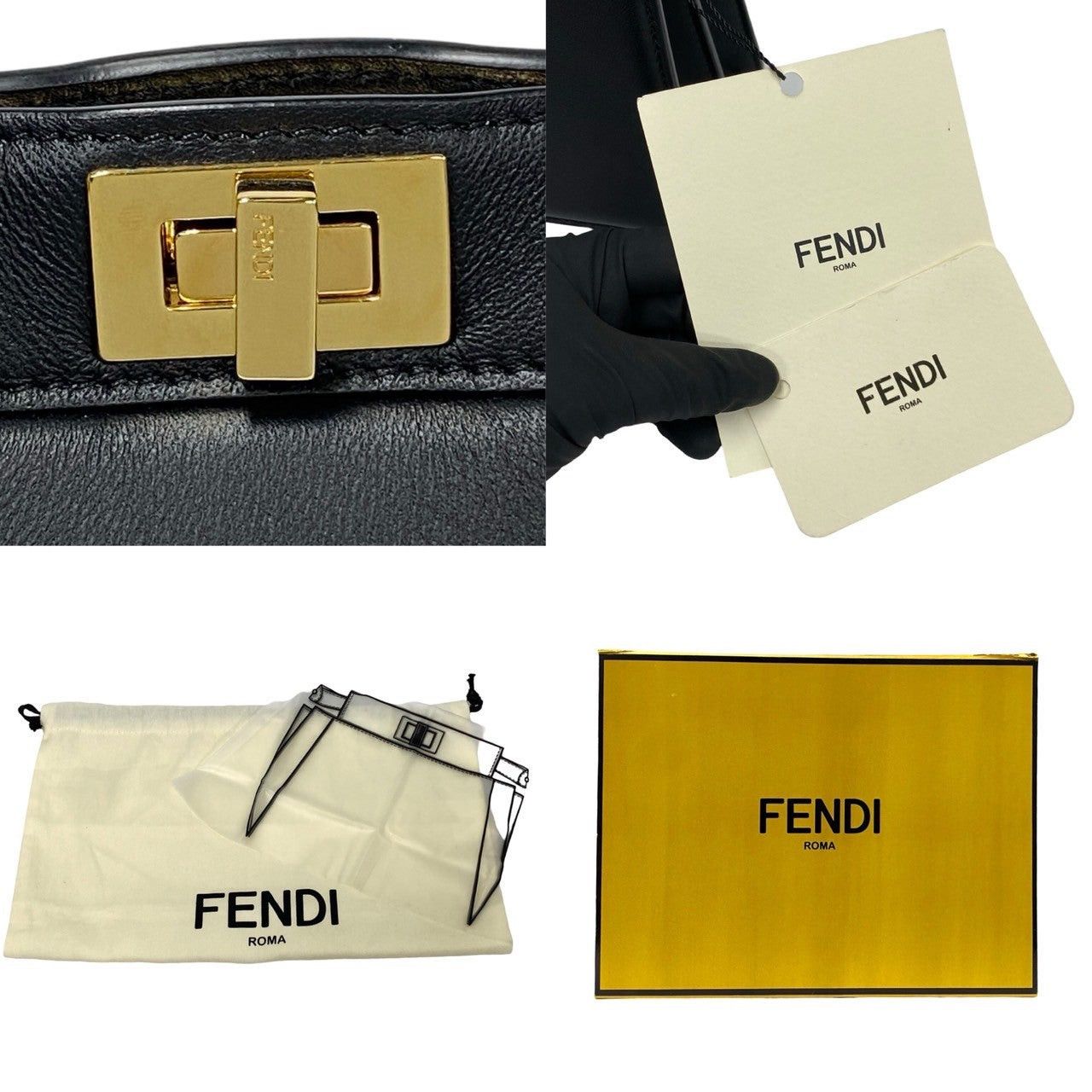 Fendi Fendi Shoulder Bag Black Leather Size ONE SIZE - 9 Thumbnail