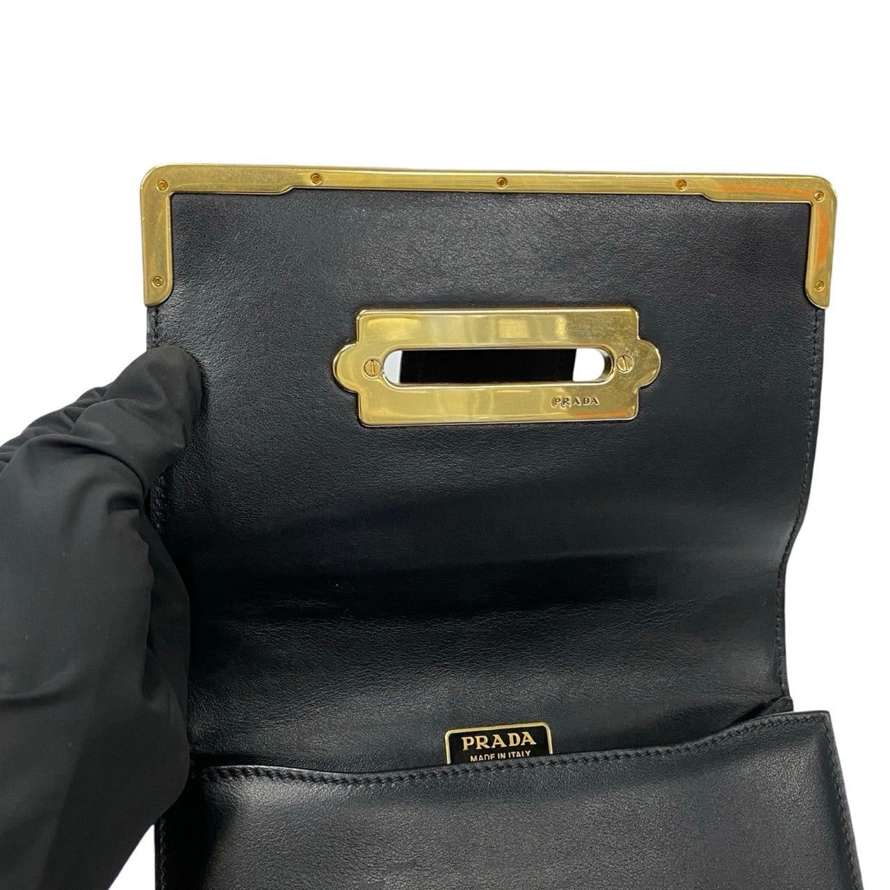 Prada Prada Shoulder Bag Black Leather Size ONE SIZE - 8 Thumbnail