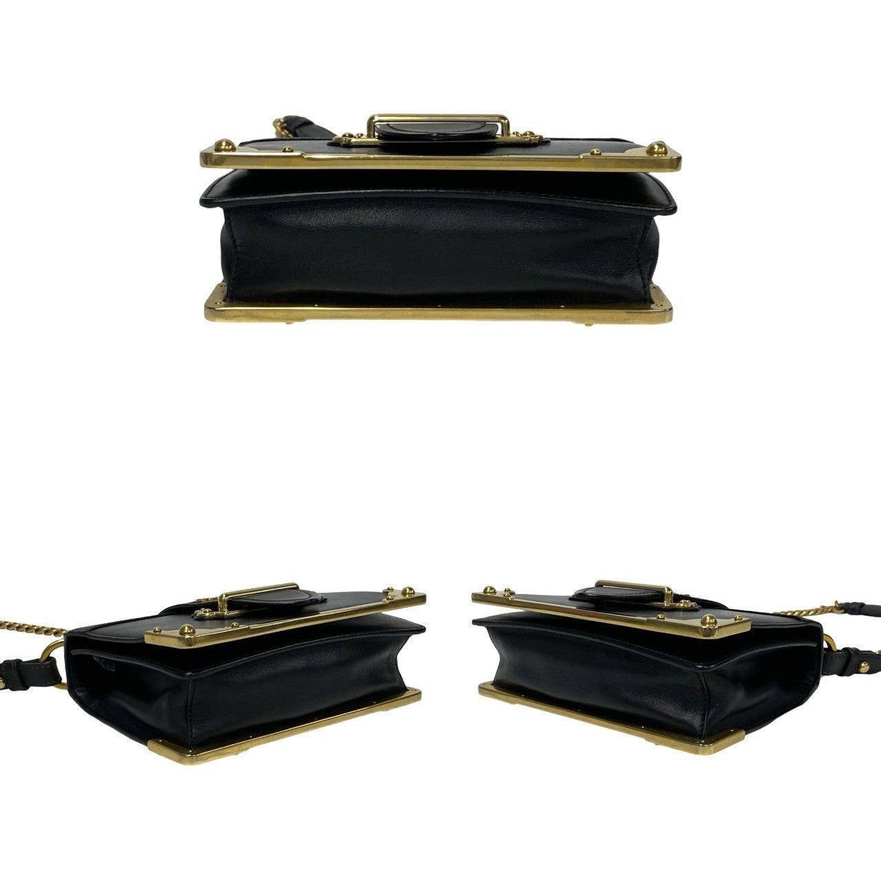 Prada Prada Shoulder Bag Black Leather Size ONE SIZE - 6 Thumbnail