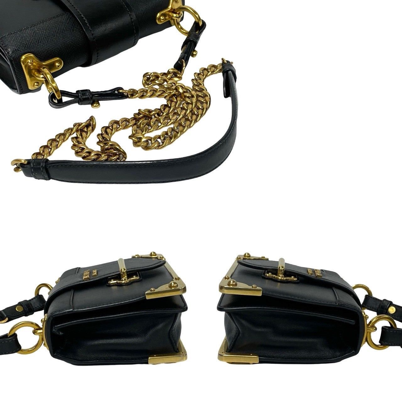 Prada Prada Shoulder Bag Black Leather Size ONE SIZE - 5 Thumbnail