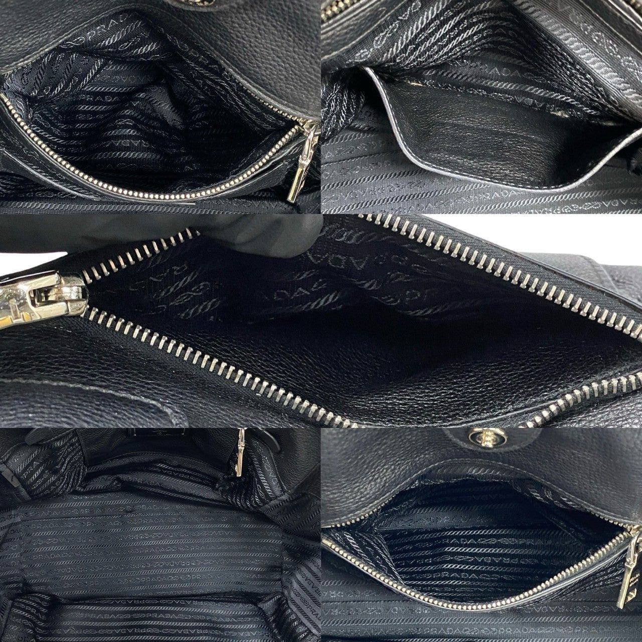 Prada Prada Tote Bag Black Leather Size ONE SIZE - 8 Thumbnail