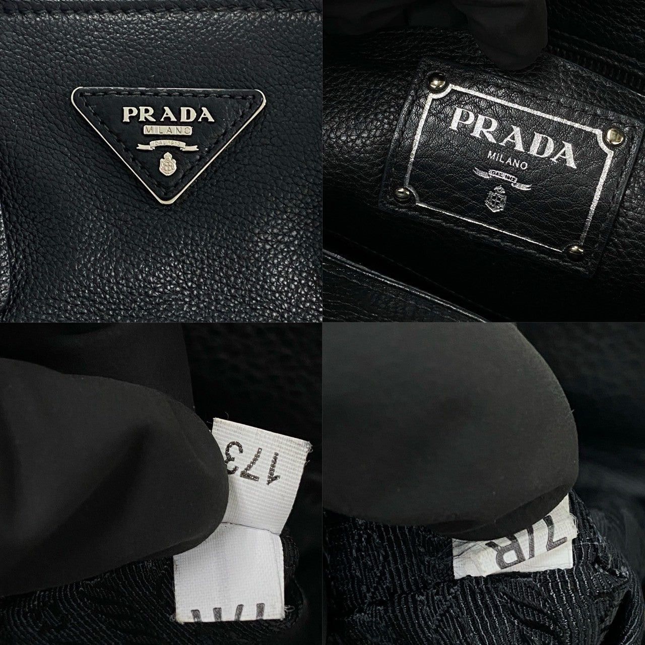 Prada Prada Tote Bag Black Leather Size ONE SIZE - 3 Thumbnail