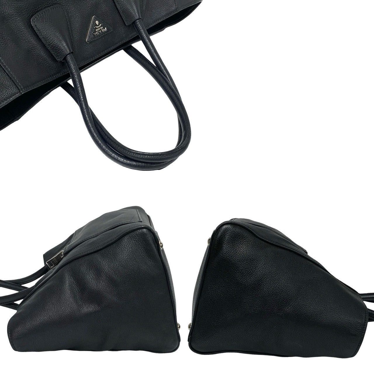 Prada Prada Tote Bag Black Leather Size ONE SIZE - 5 Thumbnail
