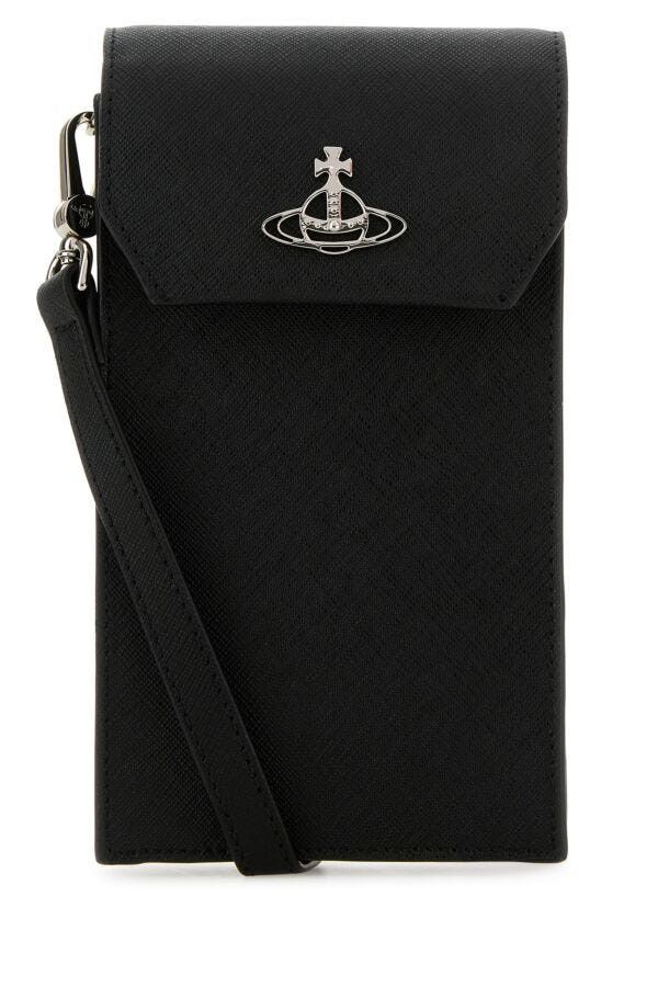 Vivienne Westwood Black Leather Phone Case Size ONE SIZE - 3 Thumbnail