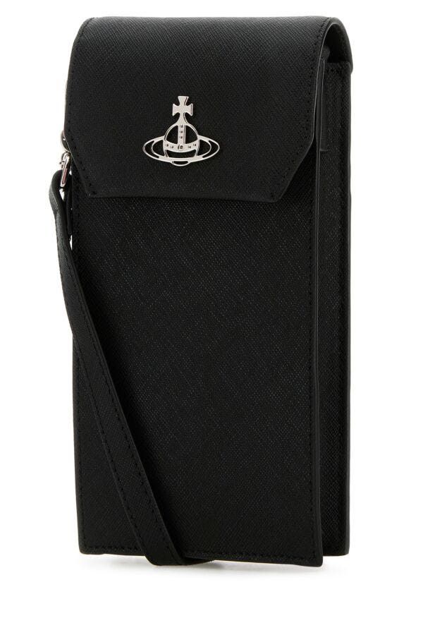 Vivienne Westwood Black Leather Phone Case Size ONE SIZE - 4 Thumbnail