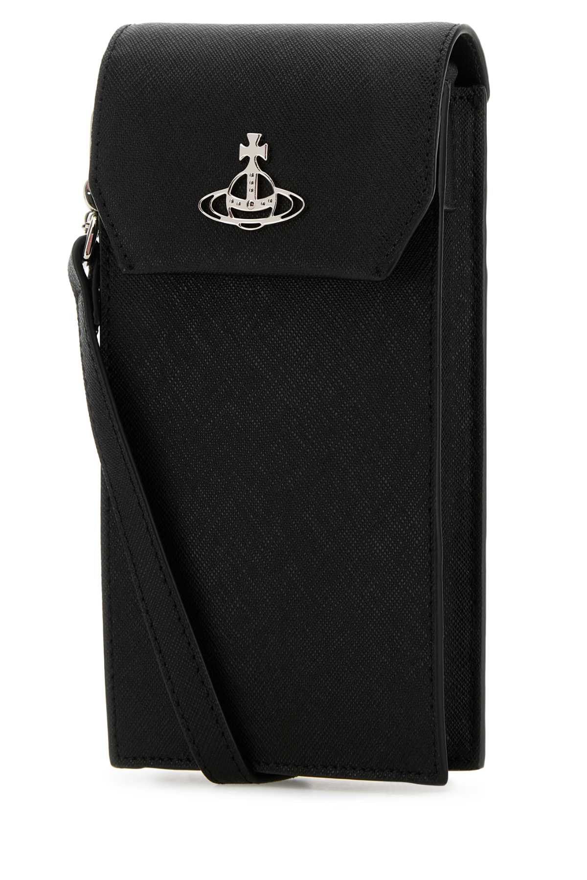 Vivienne Westwood Black Leather Phone Case Size ONE SIZE - 2 Thumbnail
