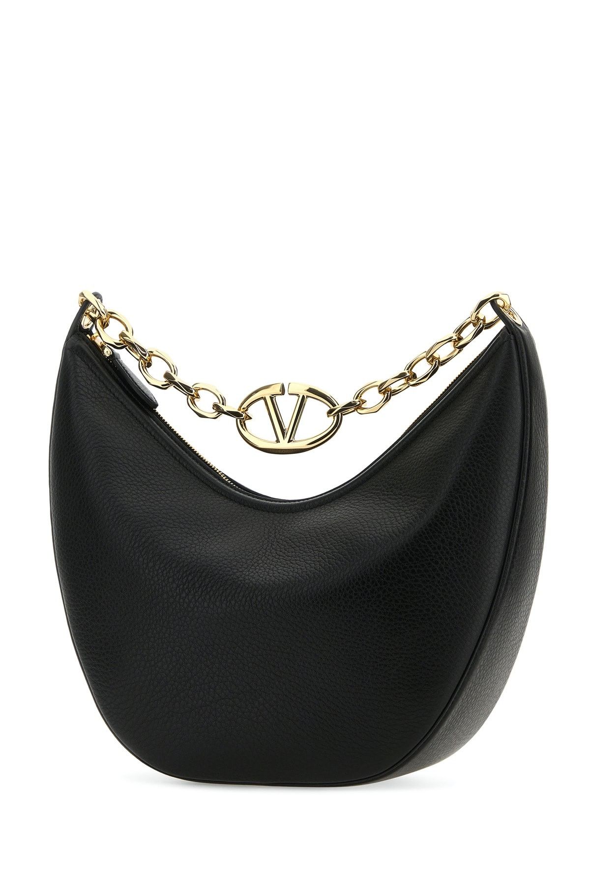 Valentino Black Leather Medium Hobo Vlogo Moon Shoulder Bag Size ONE SIZE - 2 Thumbnail