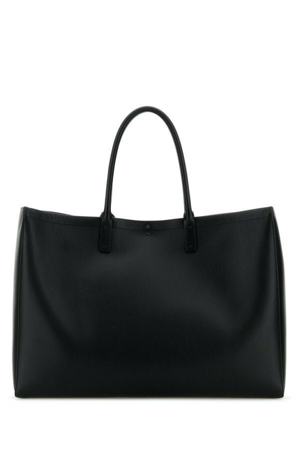 Valentino Black Leather Vlogo Shopping Bag Size ONE SIZE - 5 Thumbnail