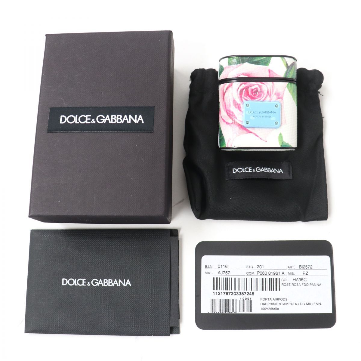 Dolce & Gabbana Dolce & Gabbana Dolce & Gabbana Rose Print Leather AirPods Case Leather Other BI2572 Size ONE SIZE - 2 Thumbnail
