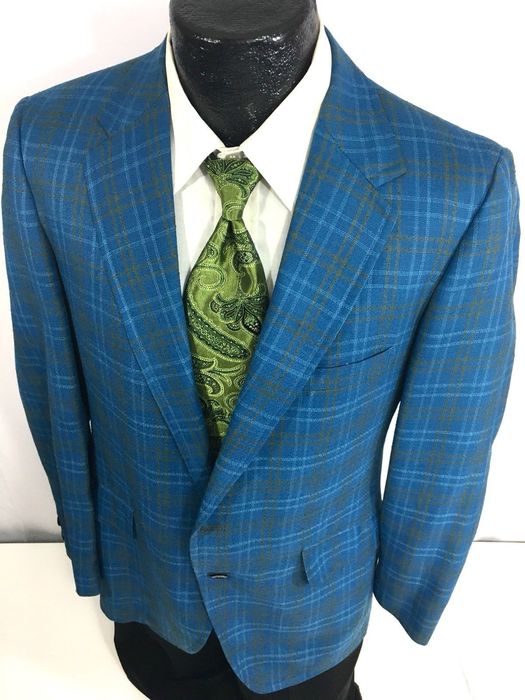 Towncraft Vintage 50's Penneys Towncraft Men BLUE CHECK Plaid