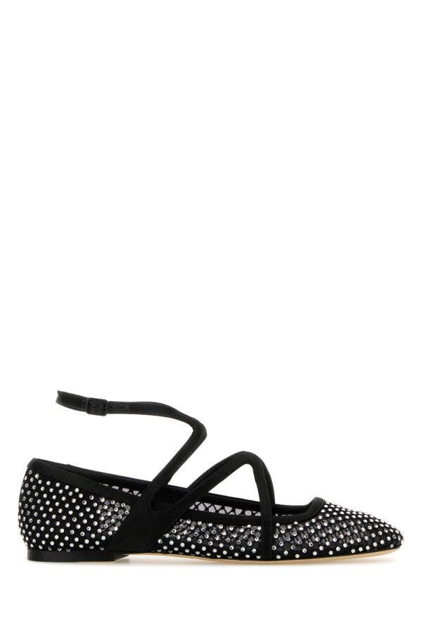 Jimmy Choo Embellished Mesh Astoria Ballerinas Size US 6.5 / IT 36.5 - 3 Thumbnail
