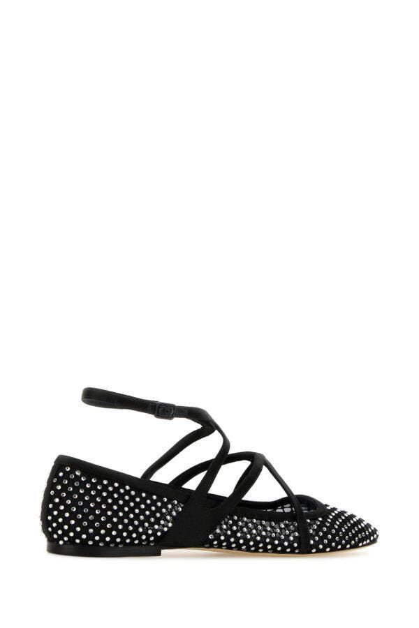 Jimmy Choo Embellished Mesh Astoria Ballerinas Size US 6.5 / IT 36.5 - 5 Thumbnail