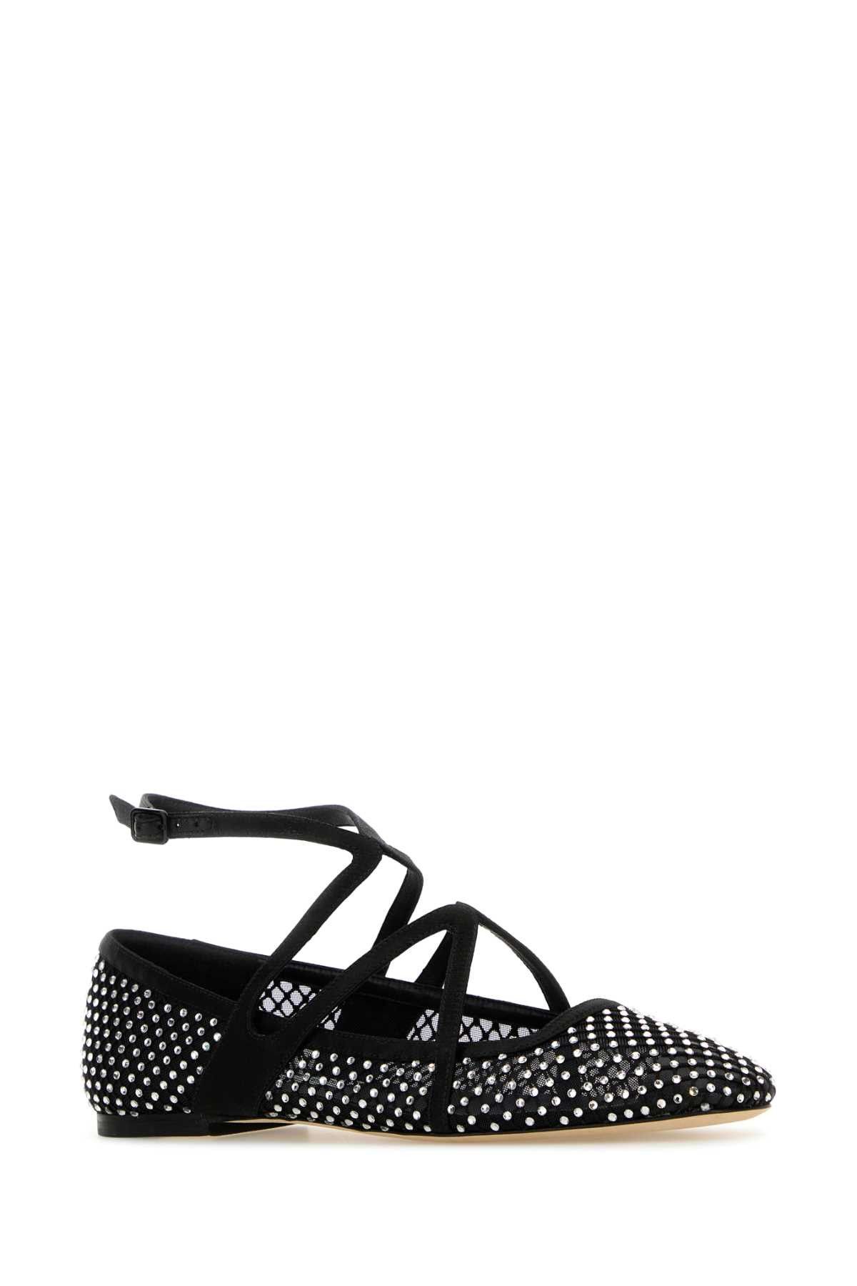 Jimmy Choo Embellished Mesh Astoria Ballerinas Size US 6.5 / IT 36.5 - 2 Thumbnail