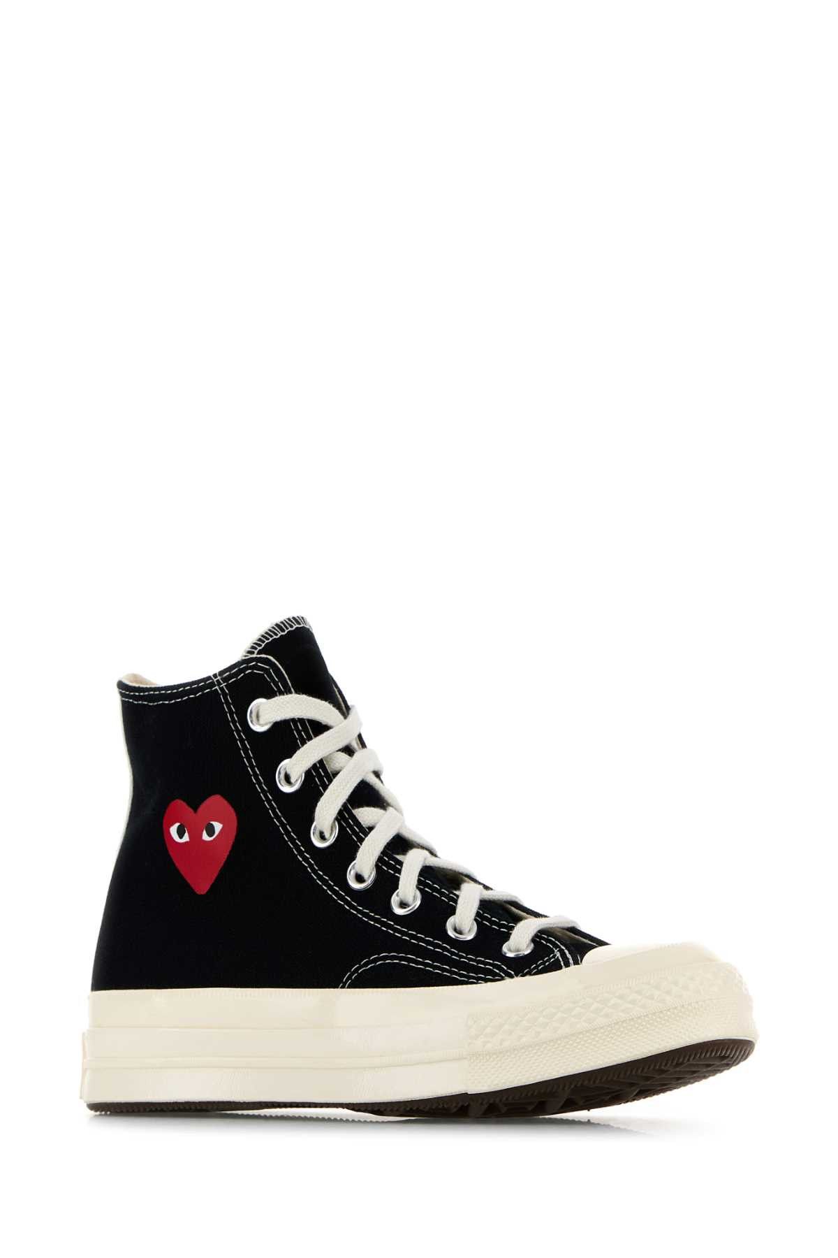 Comme des Garcons PLAY Black Canvas Comme Des Garã§Ons X Converse Sneakers Size US 10 / IT 40 - 2 Thumbnail