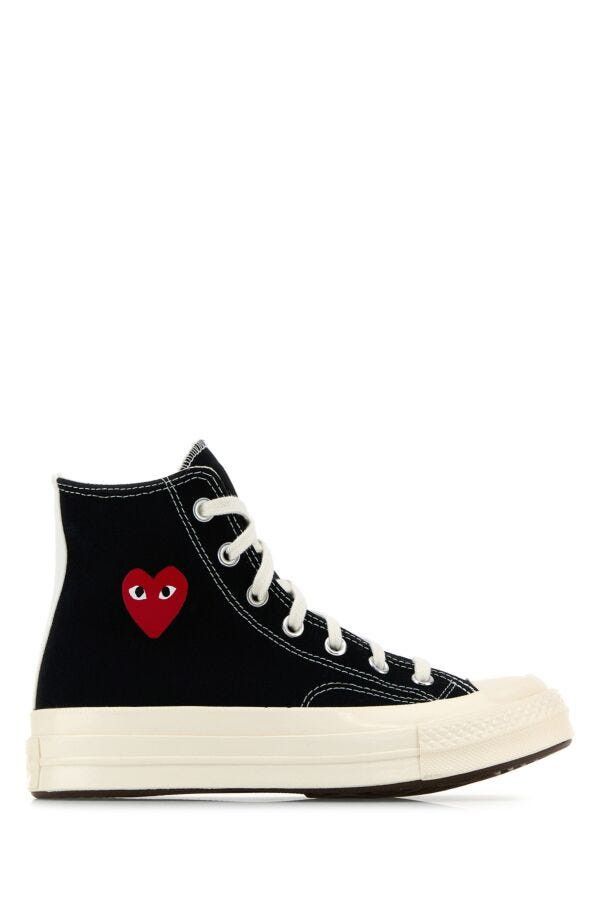 Comme des Garcons PLAY Black Canvas Comme Des Garã§Ons X Converse Sneakers Size US 10 / IT 40 - 3 Thumbnail