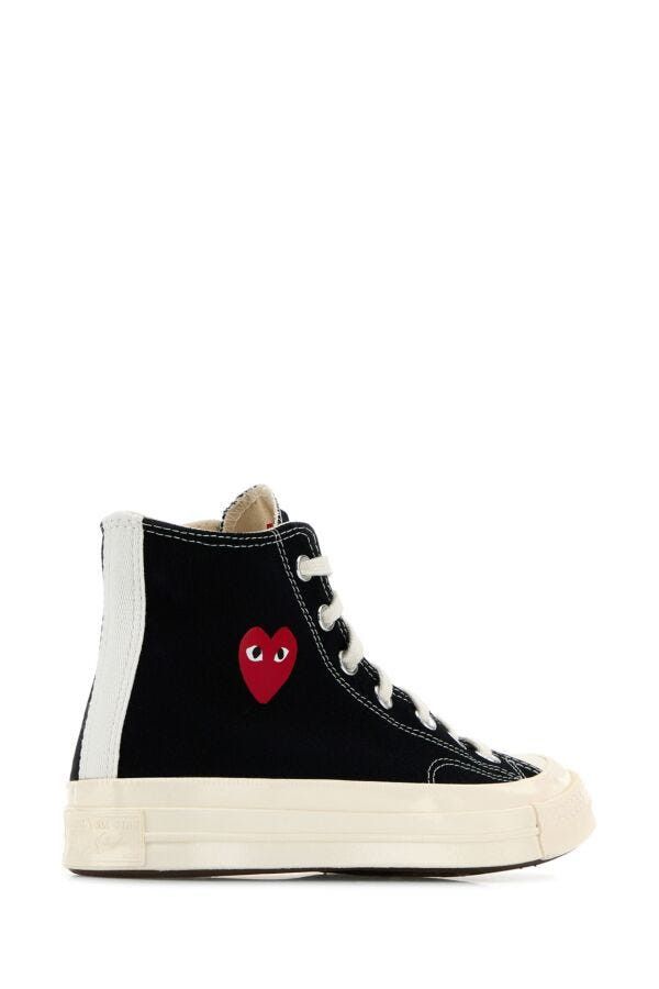 Comme des Garcons PLAY Black Canvas Comme Des Garã§Ons X Converse Sneakers Size US 11 / IT 41 - 5 Thumbnail