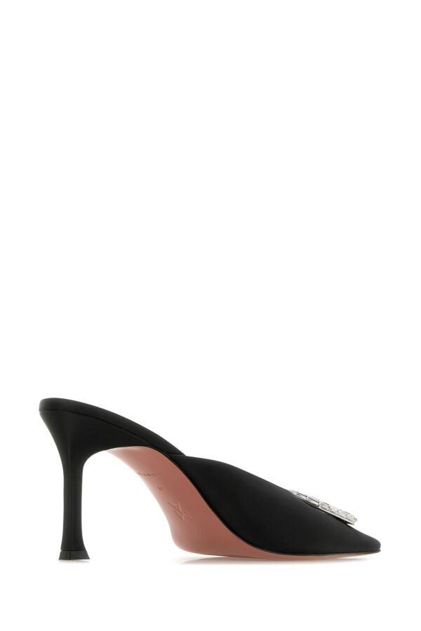Amina Muaddi Camelia Mule 90 Satin Black White Size US 6 / IT 36 - 5 Thumbnail
