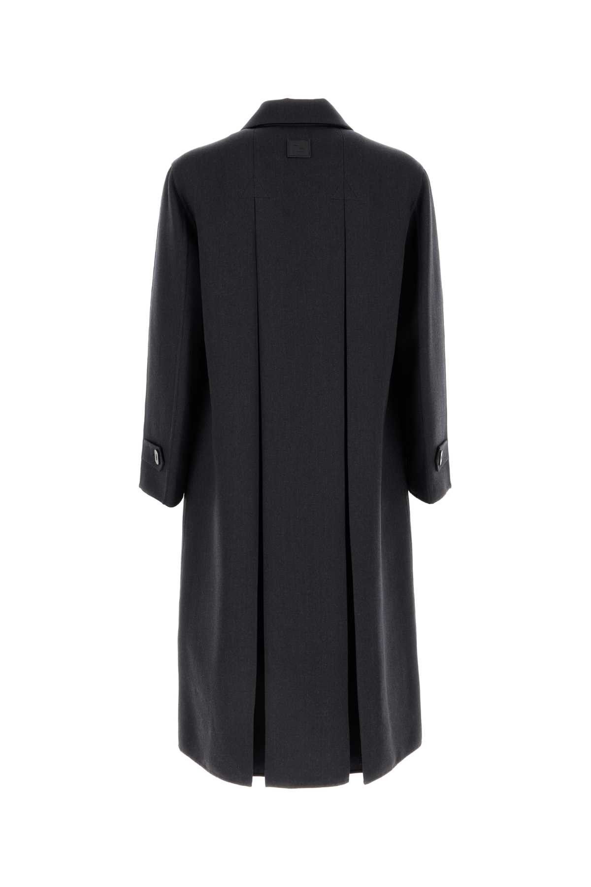 Fendi Charcoal Wool Blend Coat Size US M / EU 48-50 / 2 - 2 Thumbnail