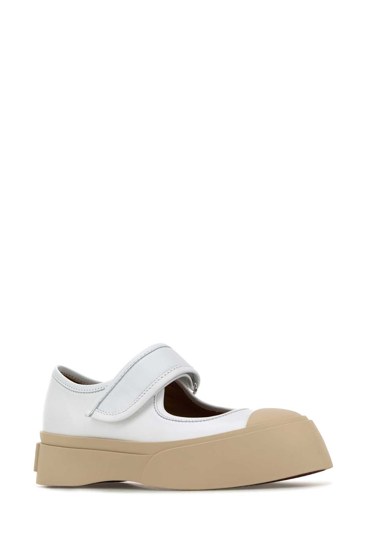 Marni White Leather Mary Jane Sneakers Size US 8 / IT 38 - 2 Thumbnail