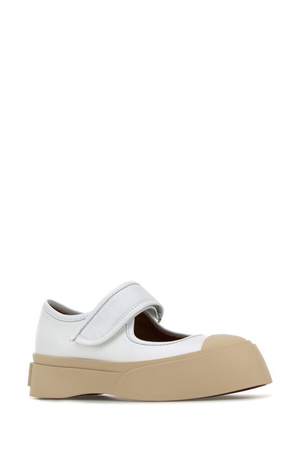 Marni White Leather Mary Jane Sneakers Size US 8 / IT 38 - 4 Thumbnail