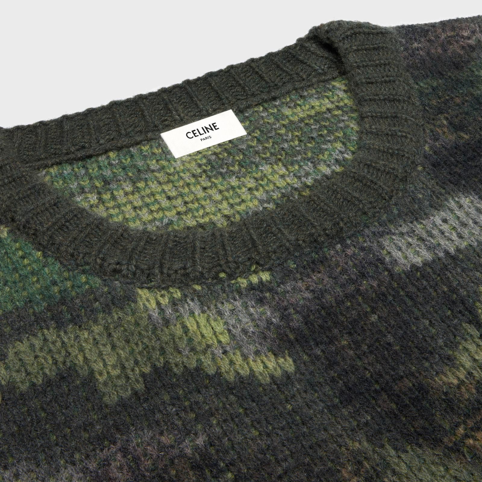 Celine boxy cropped sweater in camo wool khaki Size US S / EU 44-46 / 1 - 3 Thumbnail