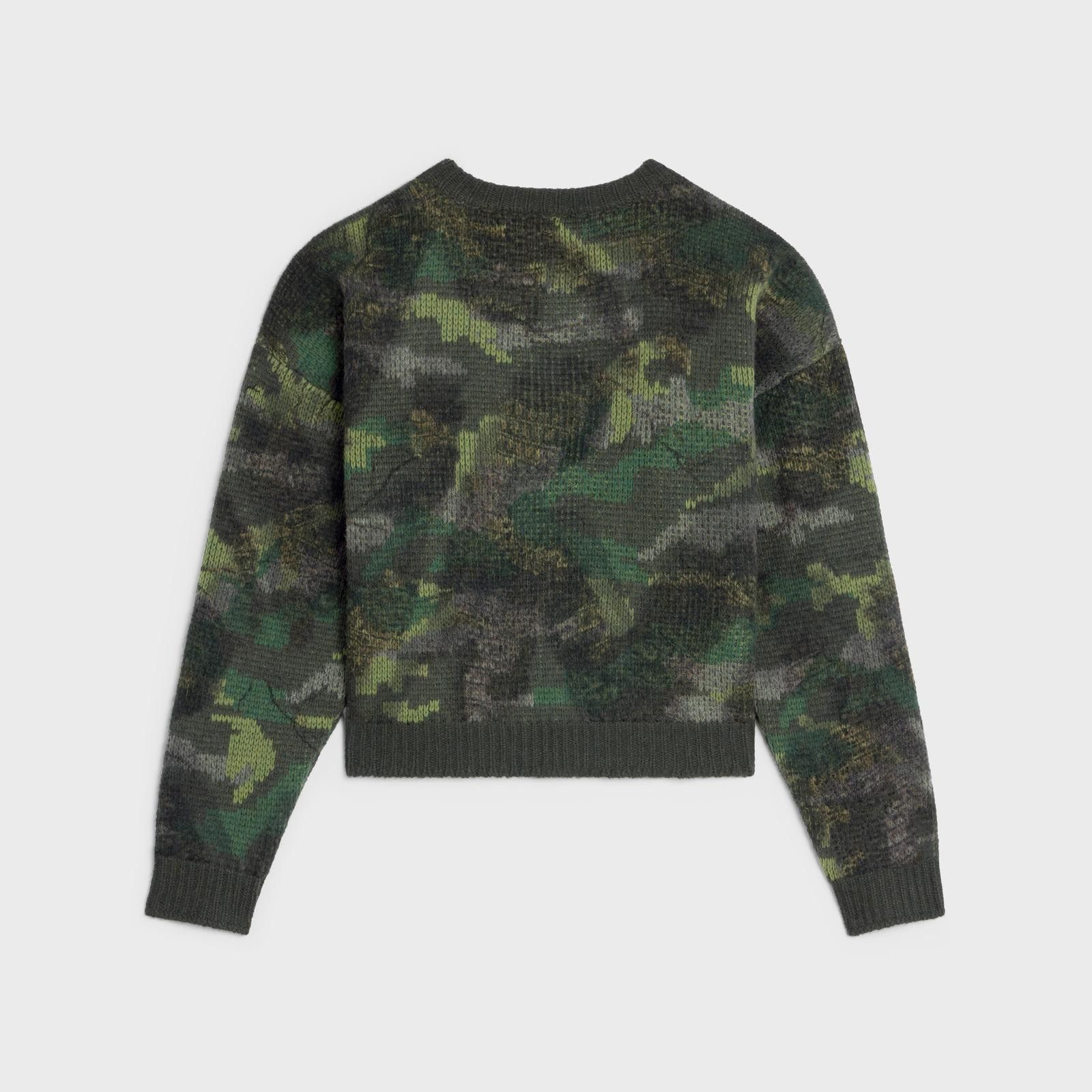 Celine boxy cropped sweater in camo wool khaki Size US M / EU 48-50 / 2 - 2 Thumbnail