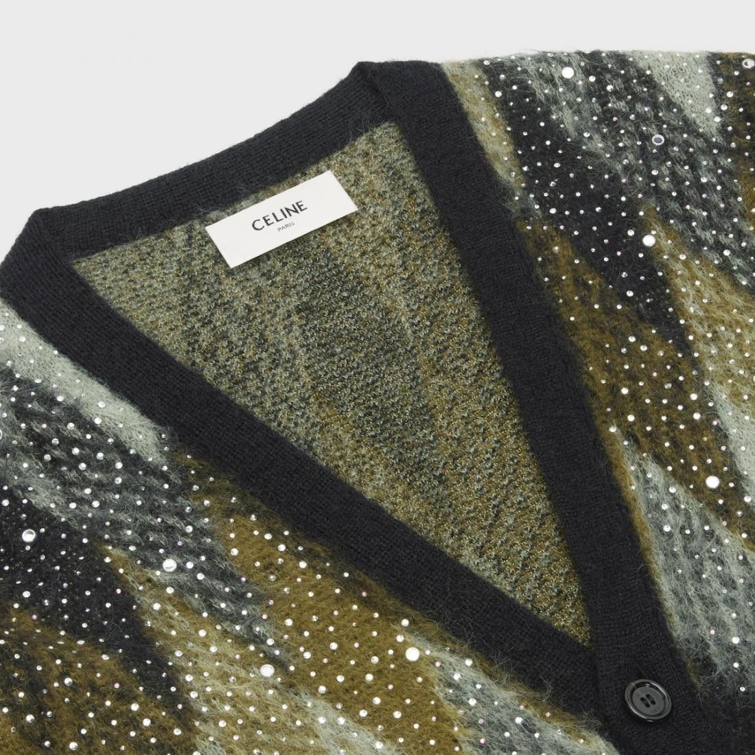 Celine long embroidered sequin cardigan in brushed mohair Size US XXL / EU 58 / 5 - 2 Thumbnail