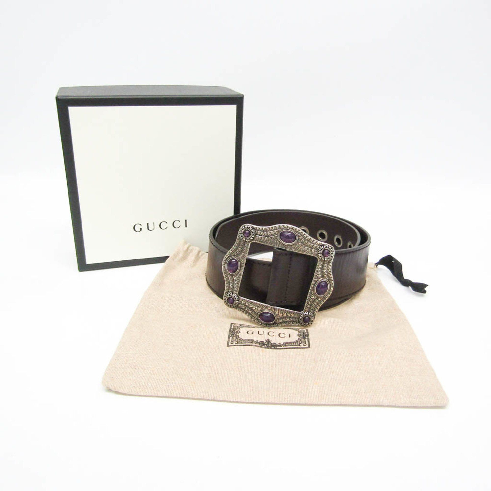 Gucci Gucci Square Buckle 650024 Men,Women Leather Standard Belt Brown 75 Size ONE SIZE - 10 Thumbnail